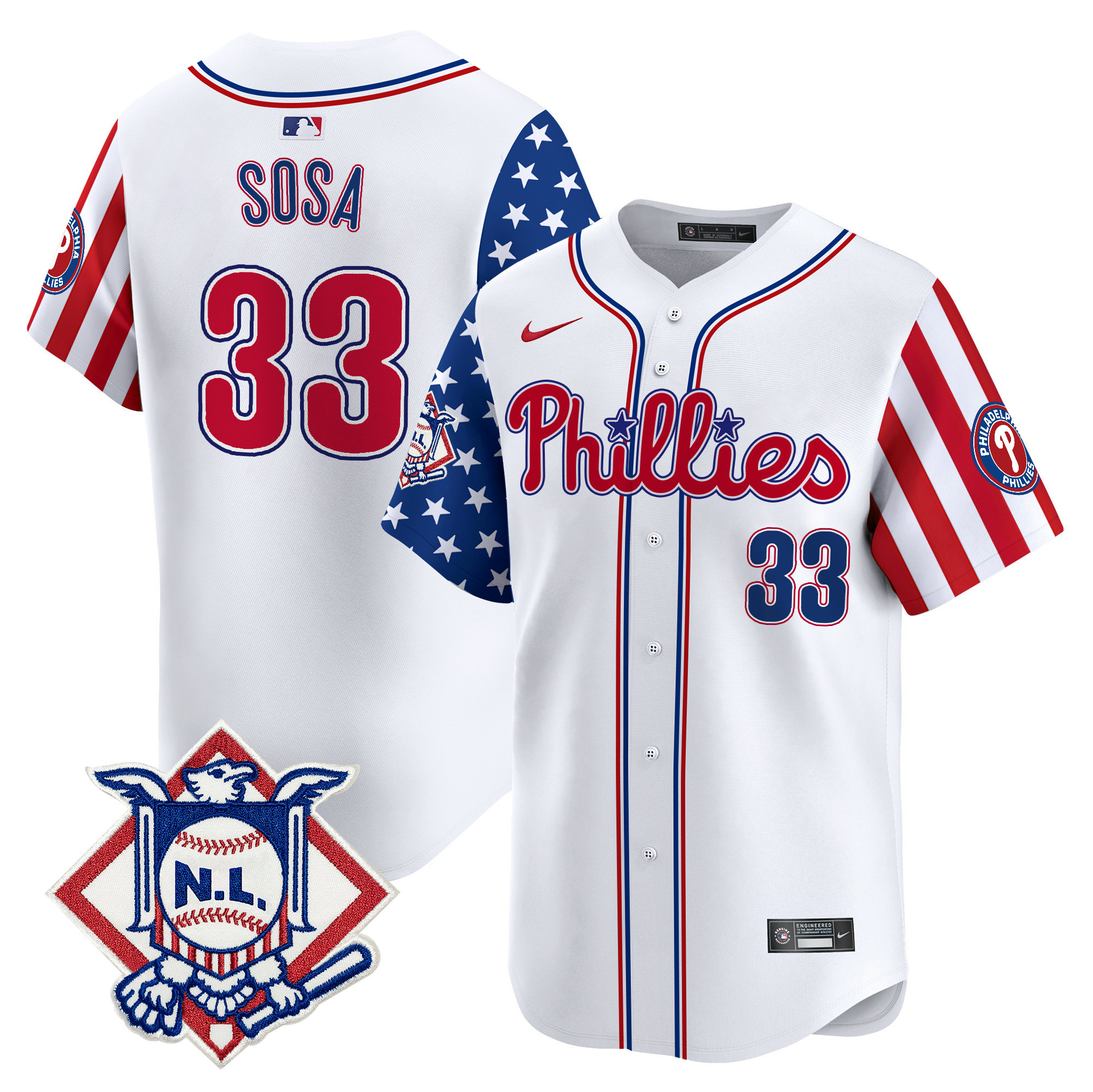 Men's Phillies 2025 Fourth of July Vapor Premier Limited Jersey V2 - All Stitched