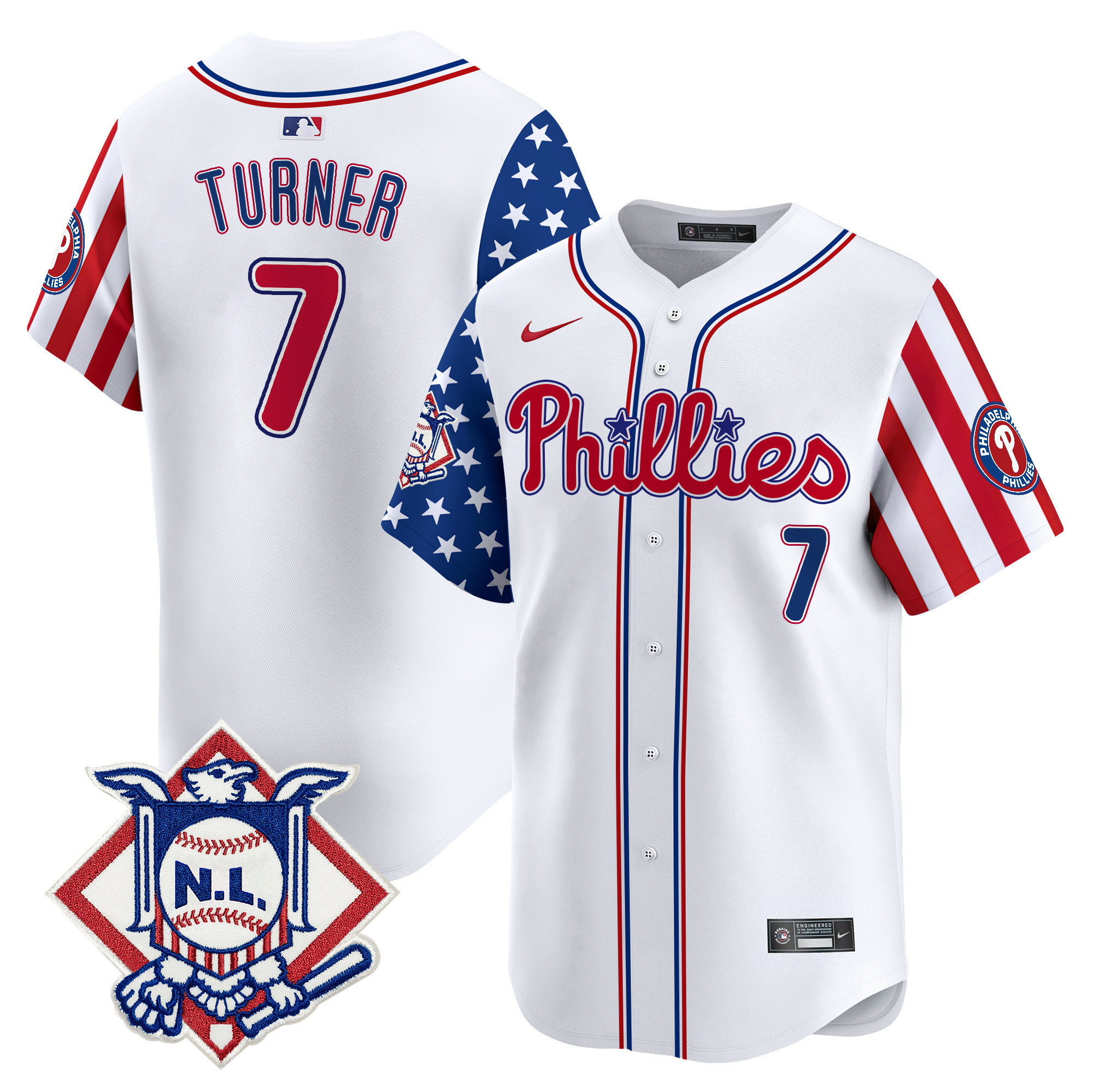 Men's Phillies 2025 Fourth of July Vapor Premier Limited Jersey V2 - All Stitched