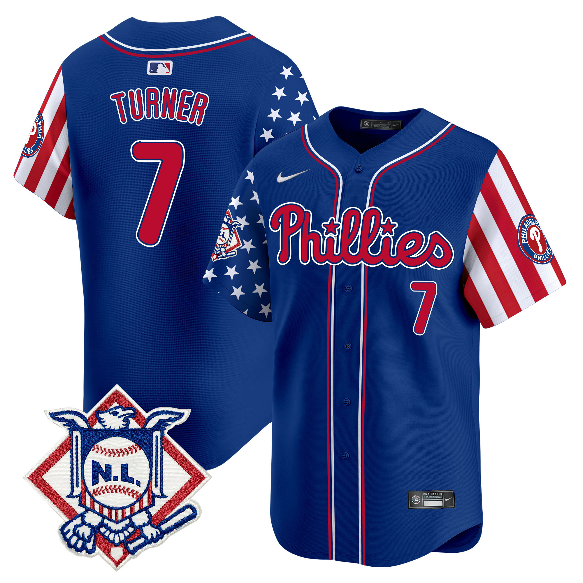 Men's Phillies 2025 Fourth of July Vapor Premier Limited Jersey V2 - All Stitched