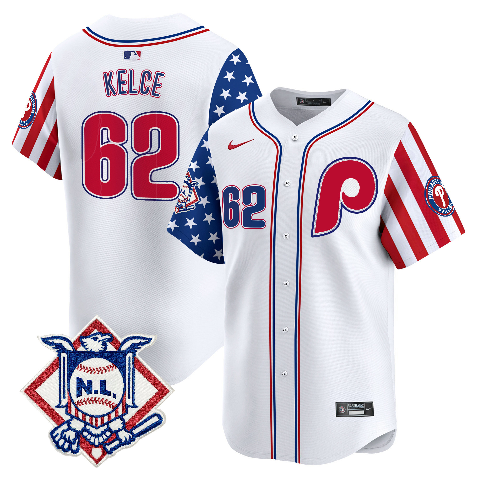 Men's Phillies 2025 Fourth of July Vapor Premier Limited Jersey V2 - All Stitched