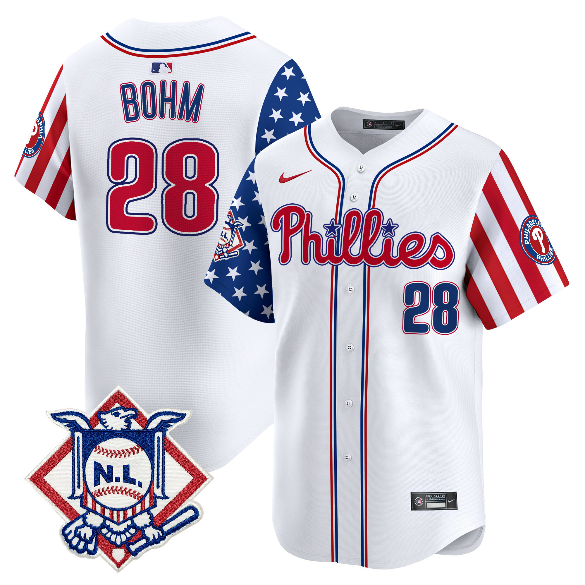 Men's Phillies 2025 Fourth of July Vapor Premier Limited Jersey V2 - All Stitched