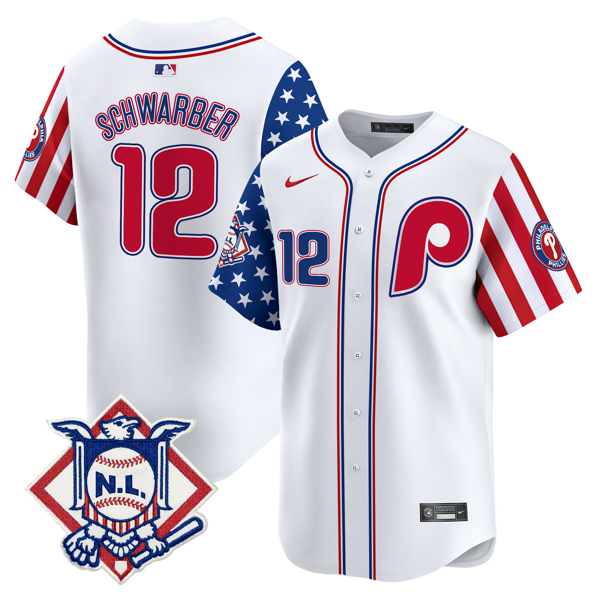 Men's Phillies 2025 Fourth of July Vapor Premier Limited Jersey V2 - All Stitched