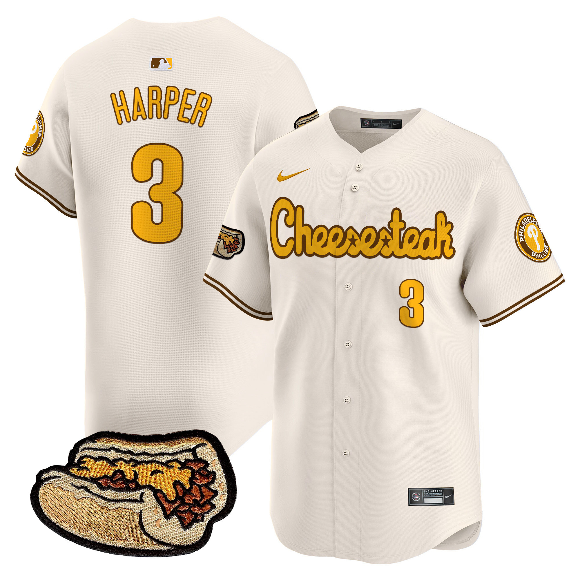 Men's Phillies Cheesesteak Vapor Premier Limited Jersey - All Stitched