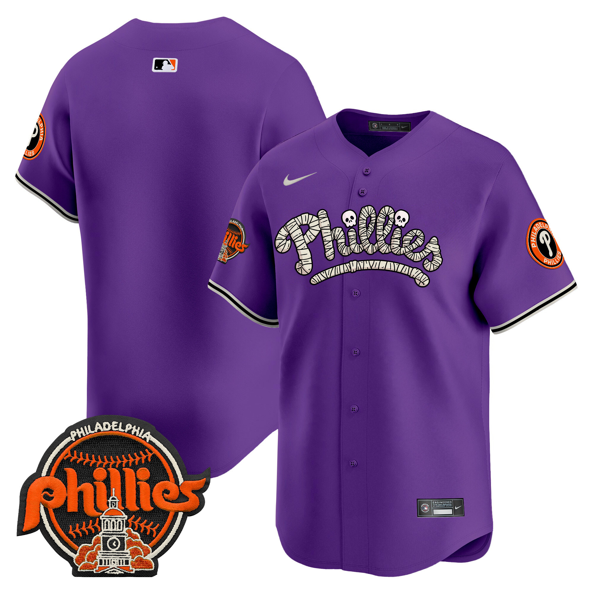 Men's Phillies Halloween Vapor Premier Limited Jersey - All Stitched
