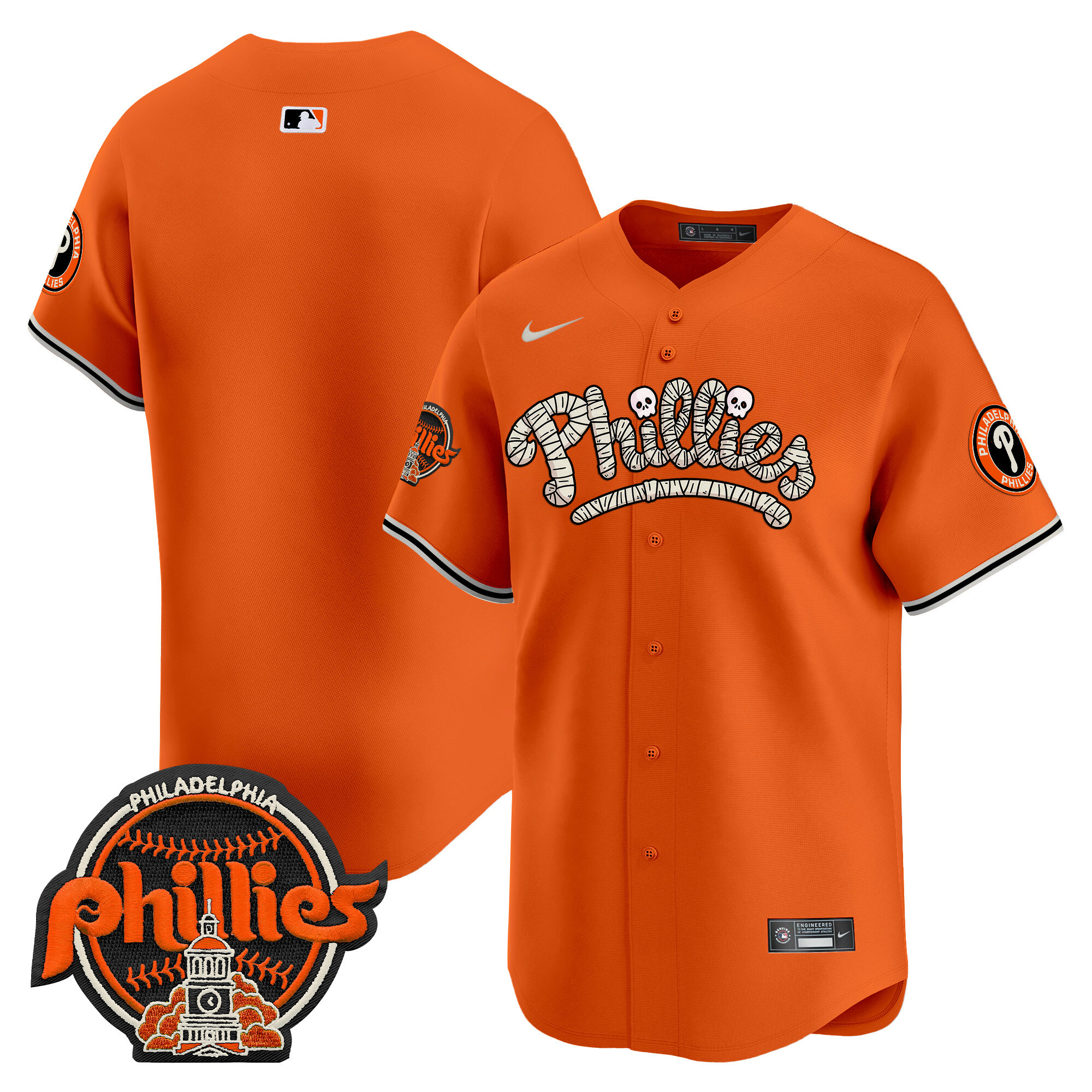 Men's Phillies Halloween Vapor Premier Limited Jersey - All Stitched