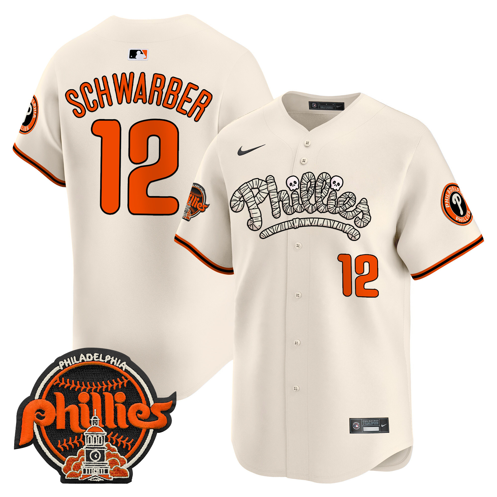 Men's Phillies Halloween Vapor Premier Limited Jersey - All Stitched