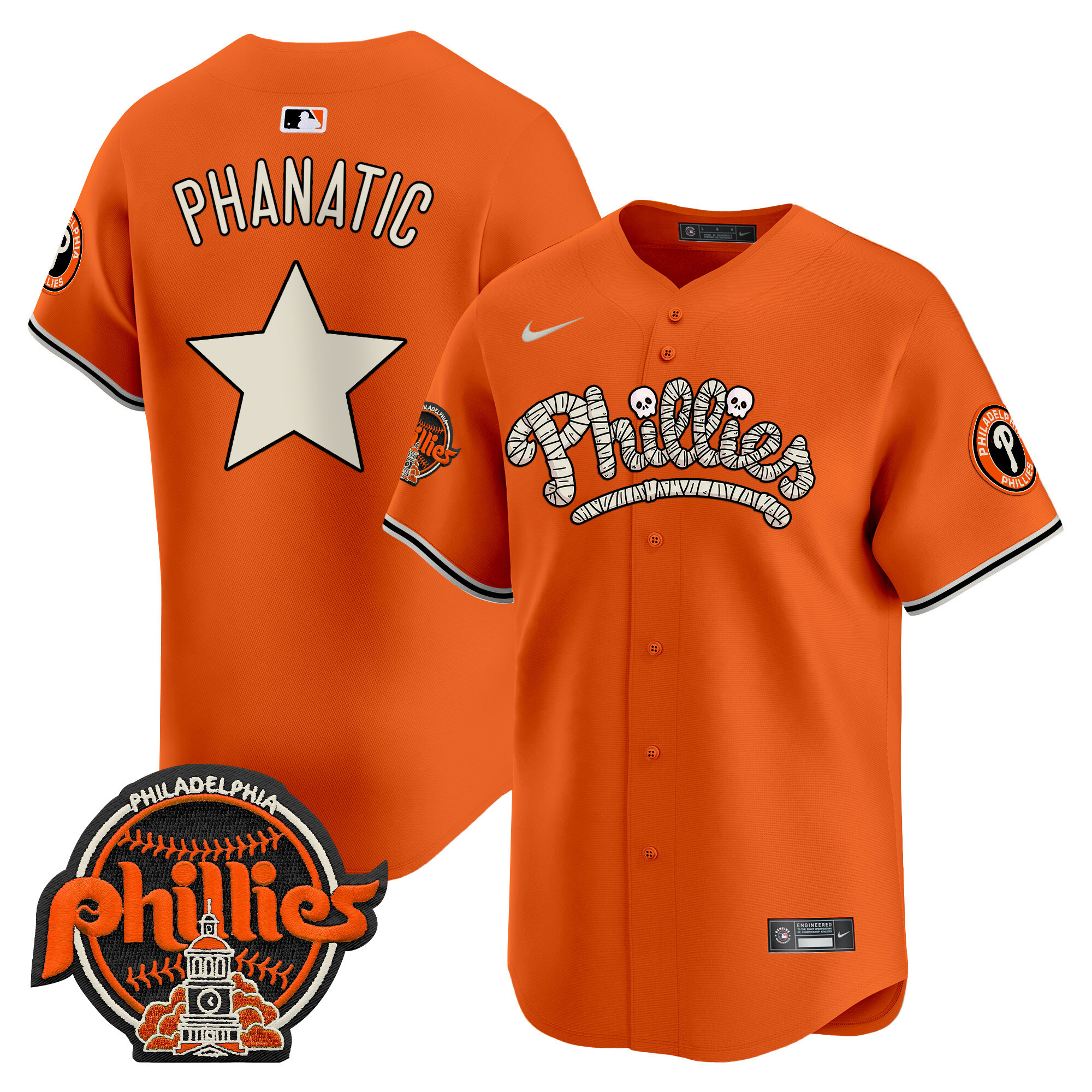 Men's Phillies Halloween Vapor Premier Limited Jersey - All Stitched