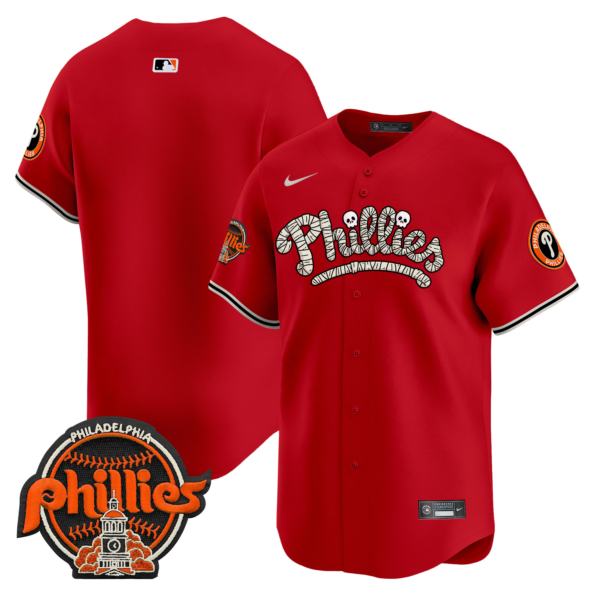 Men's Phillies Halloween Vapor Premier Limited Jersey - All Stitched