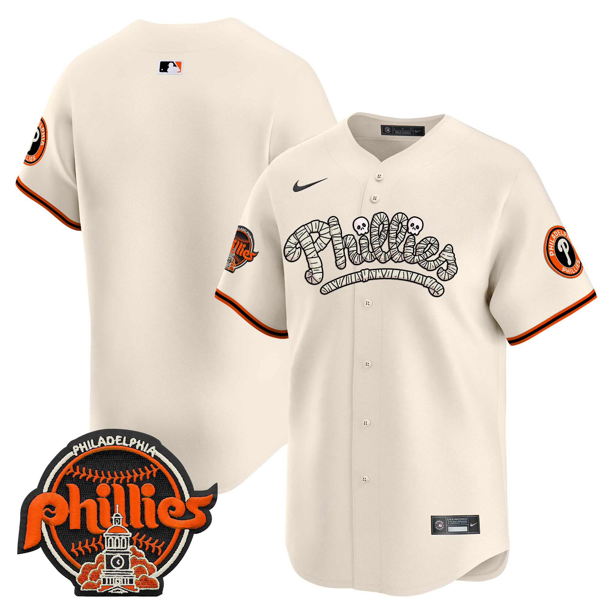 Men's Phillies Halloween Vapor Premier Limited Jersey - All Stitched