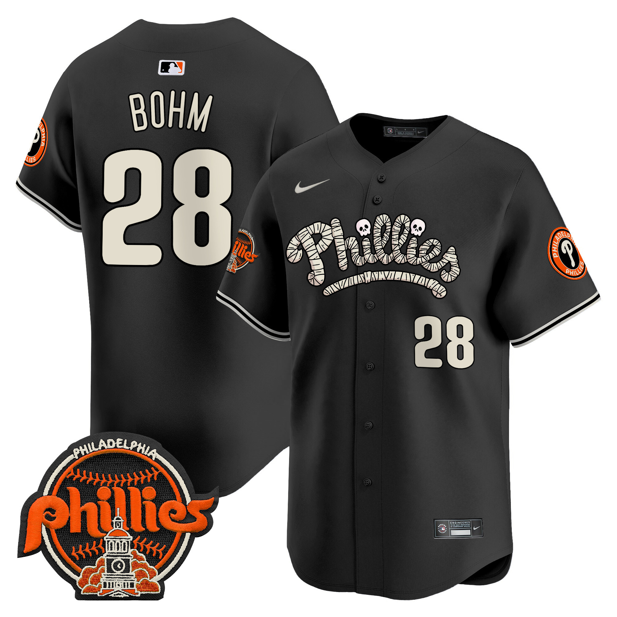 Men's Phillies Halloween Vapor Premier Limited Jersey - All Stitched