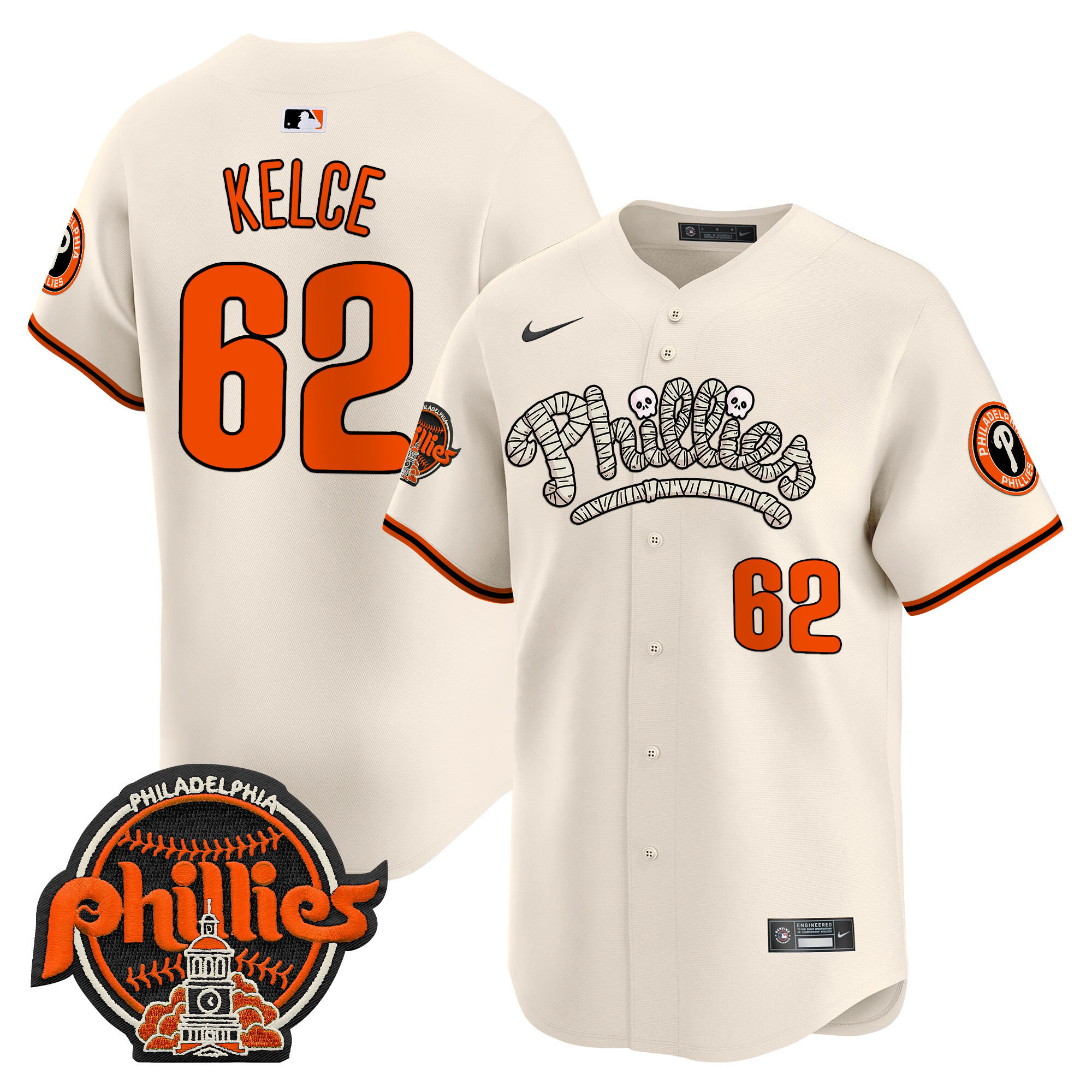 Men's Phillies Halloween Vapor Premier Limited Jersey - All Stitched