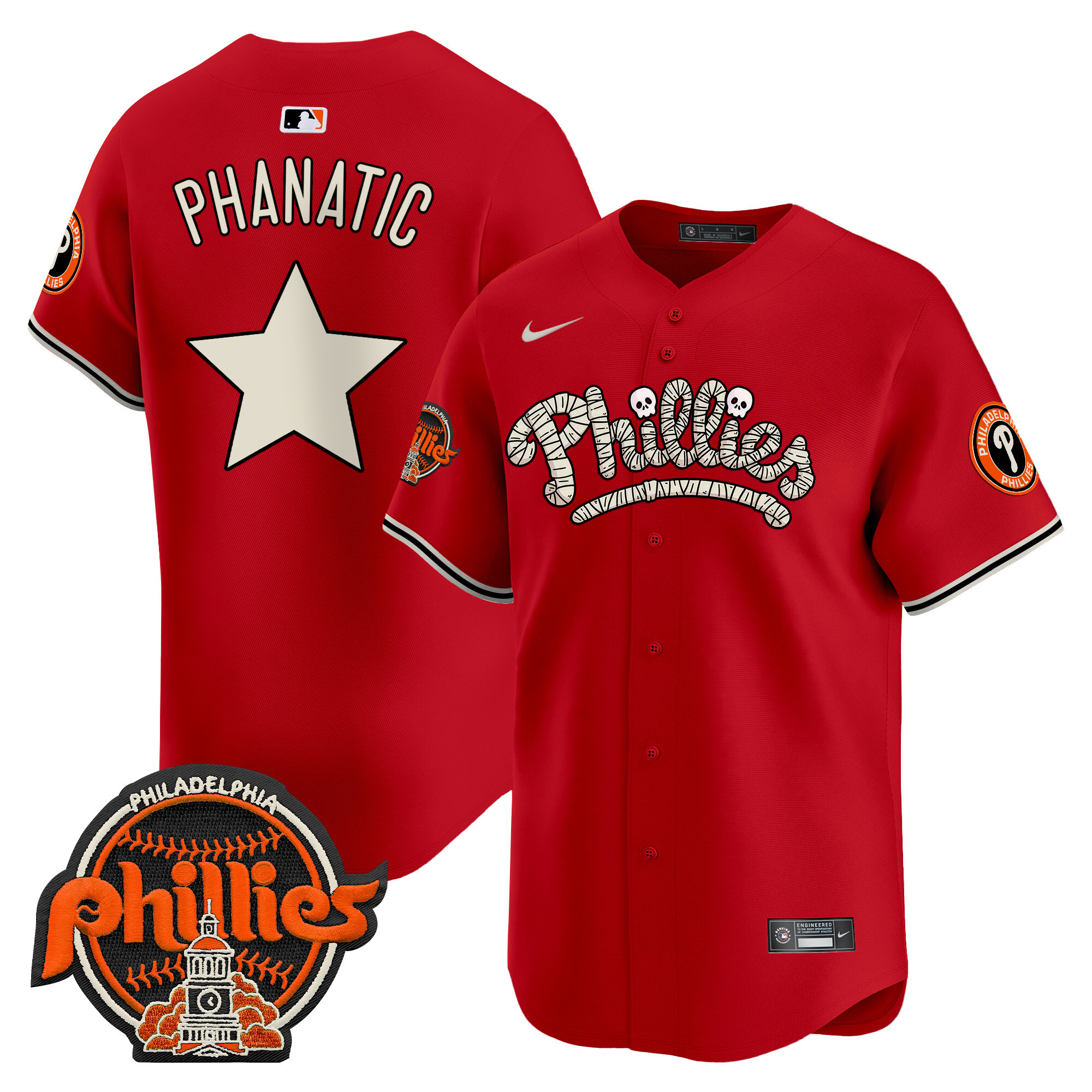 Men's Phillies Halloween Vapor Premier Limited Jersey - All Stitched