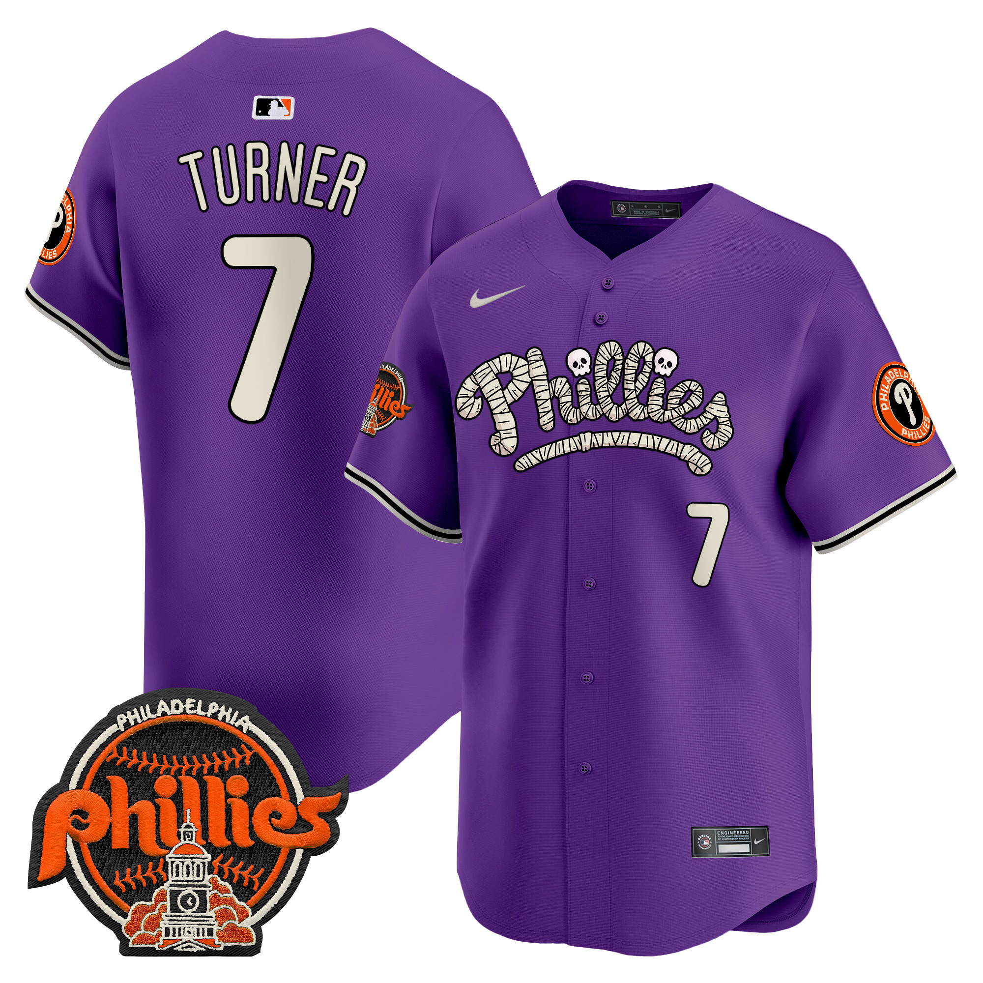 Men's Phillies Halloween Vapor Premier Limited Jersey - All Stitched
