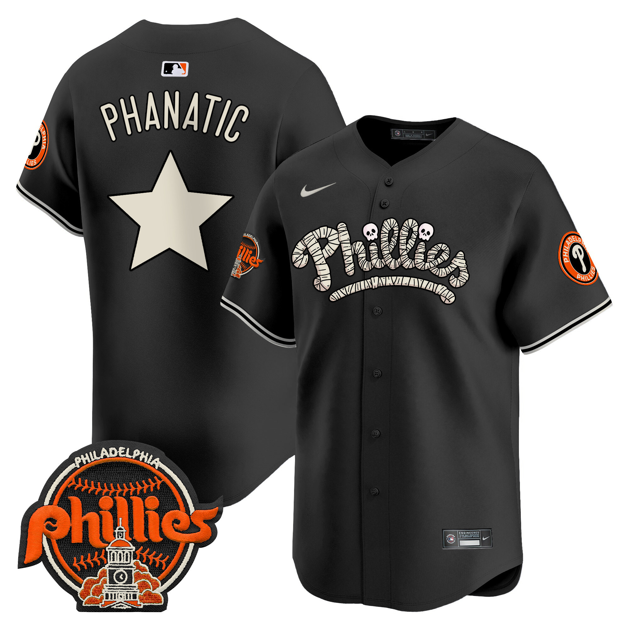 Men's Phillies Halloween Vapor Premier Limited Jersey - All Stitched