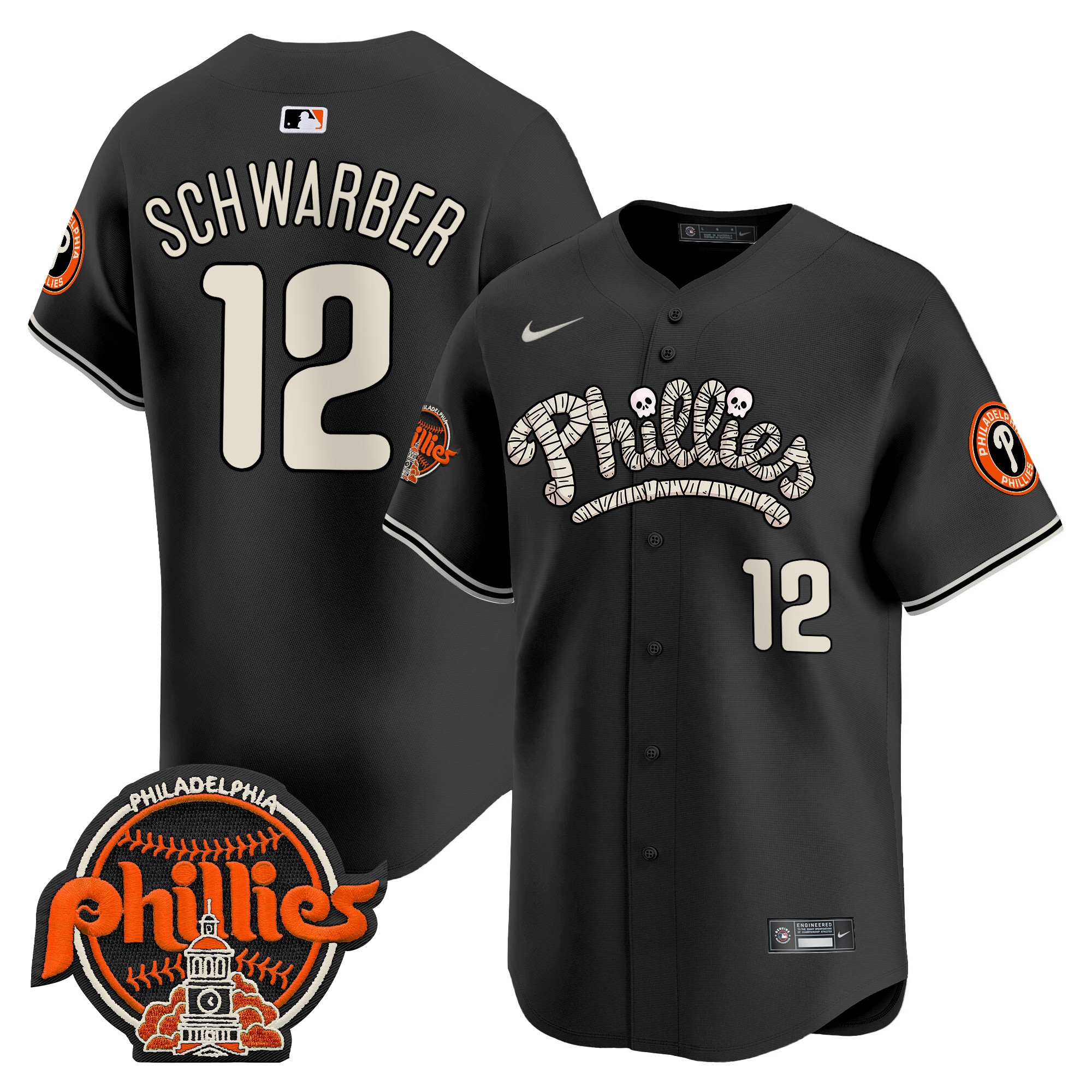 Men's Phillies Halloween Vapor Premier Limited Jersey - All Stitched