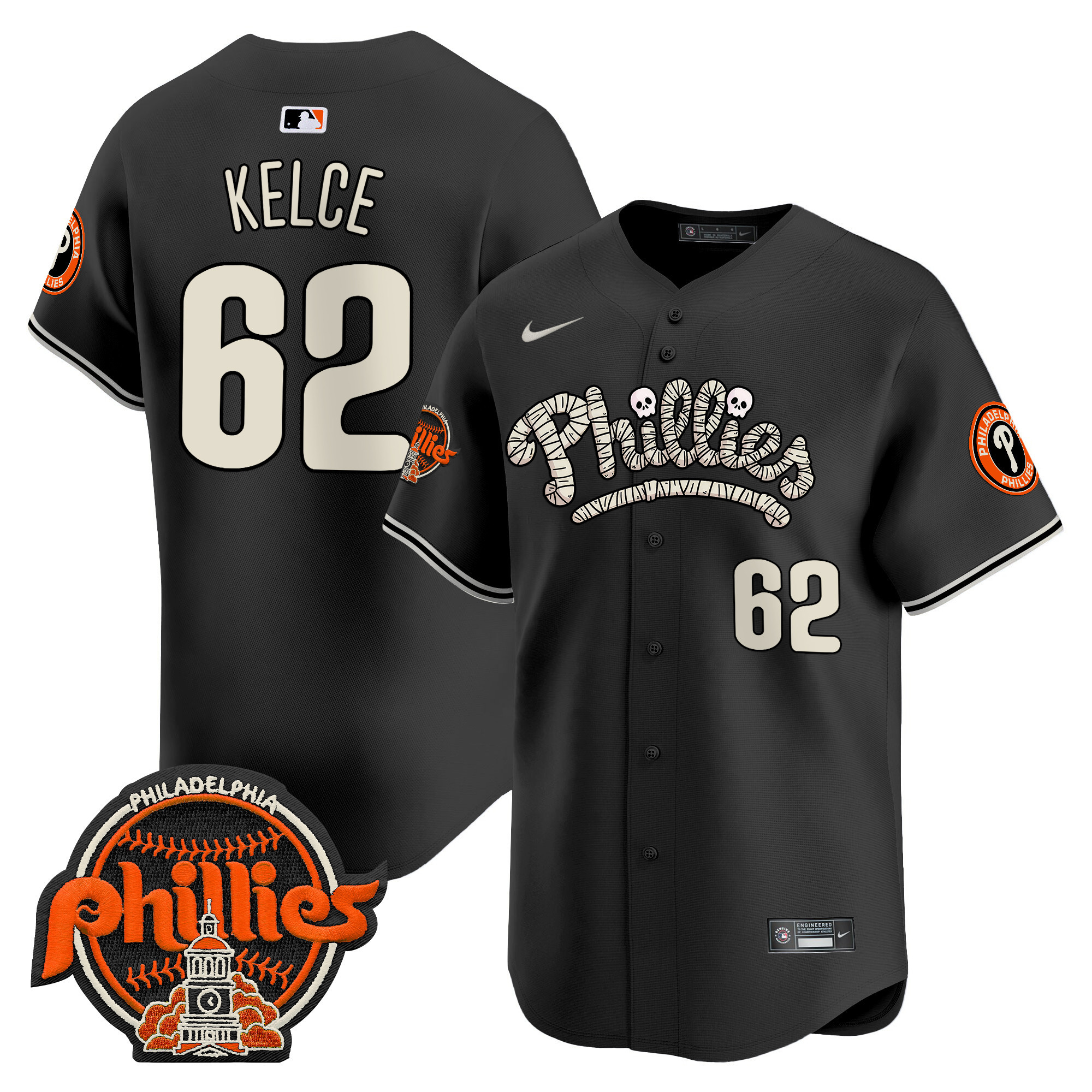 Men's Phillies Halloween Vapor Premier Limited Jersey - All Stitched