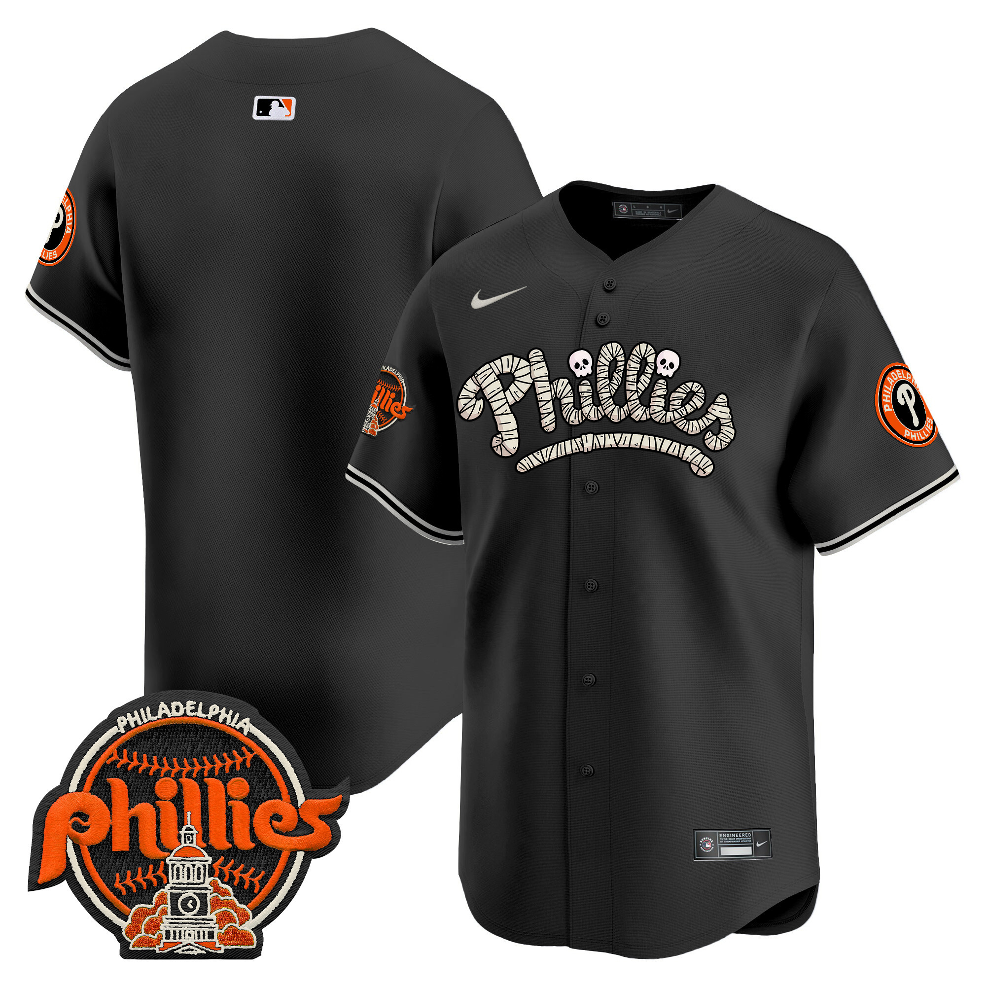 Men's Phillies Halloween Vapor Premier Limited Jersey - All Stitched
