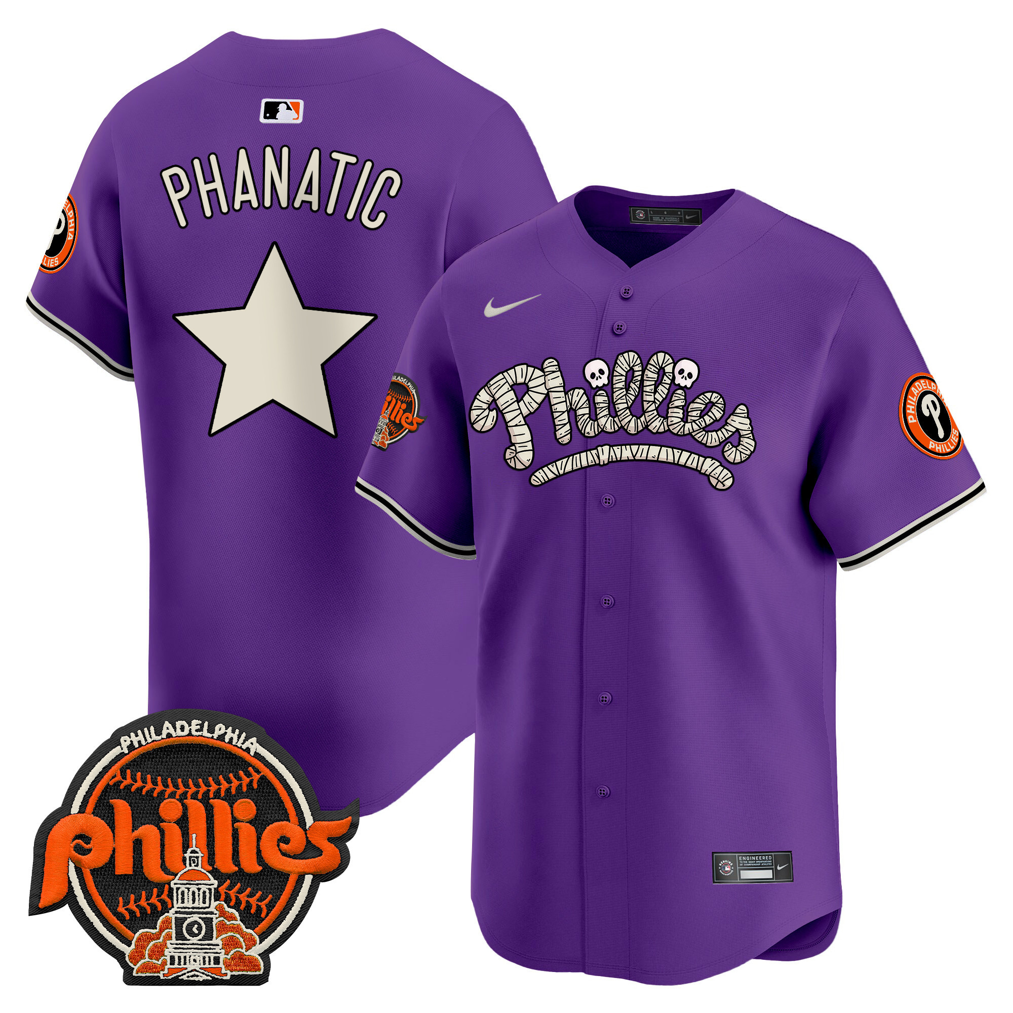 Men's Phillies Halloween Vapor Premier Limited Jersey - All Stitched
