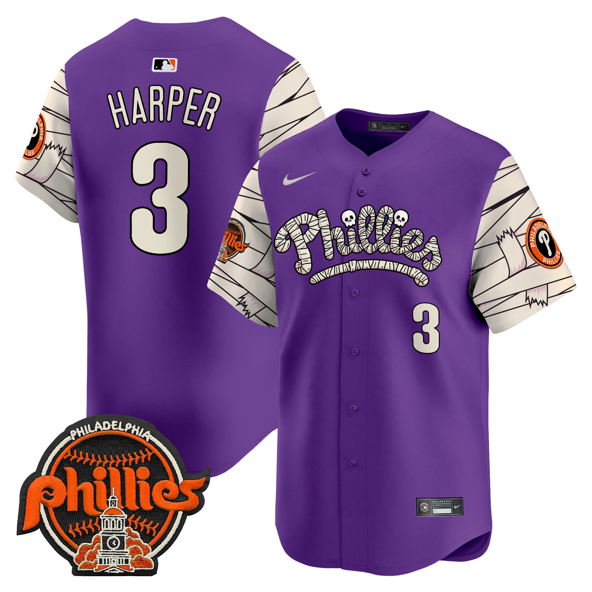 Men's Phillies Halloween Vapor Premier Limited Jersey V2 - All Stitched