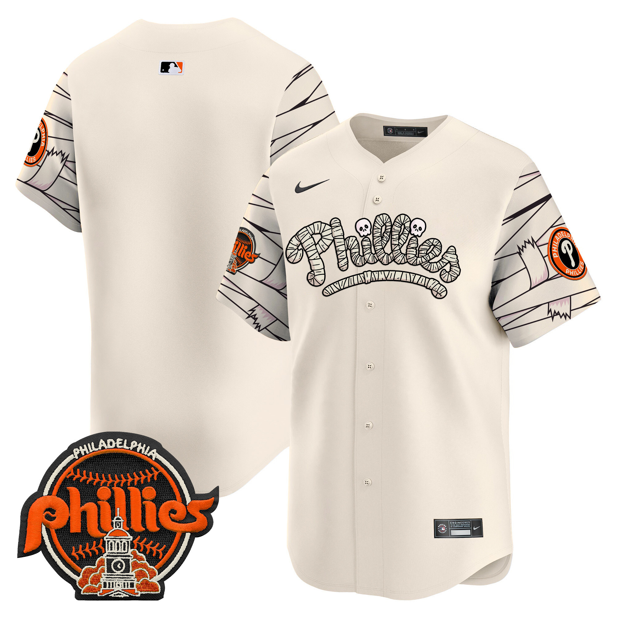 Men's Phillies Halloween Vapor Premier Limited Jersey V2 - All Stitched