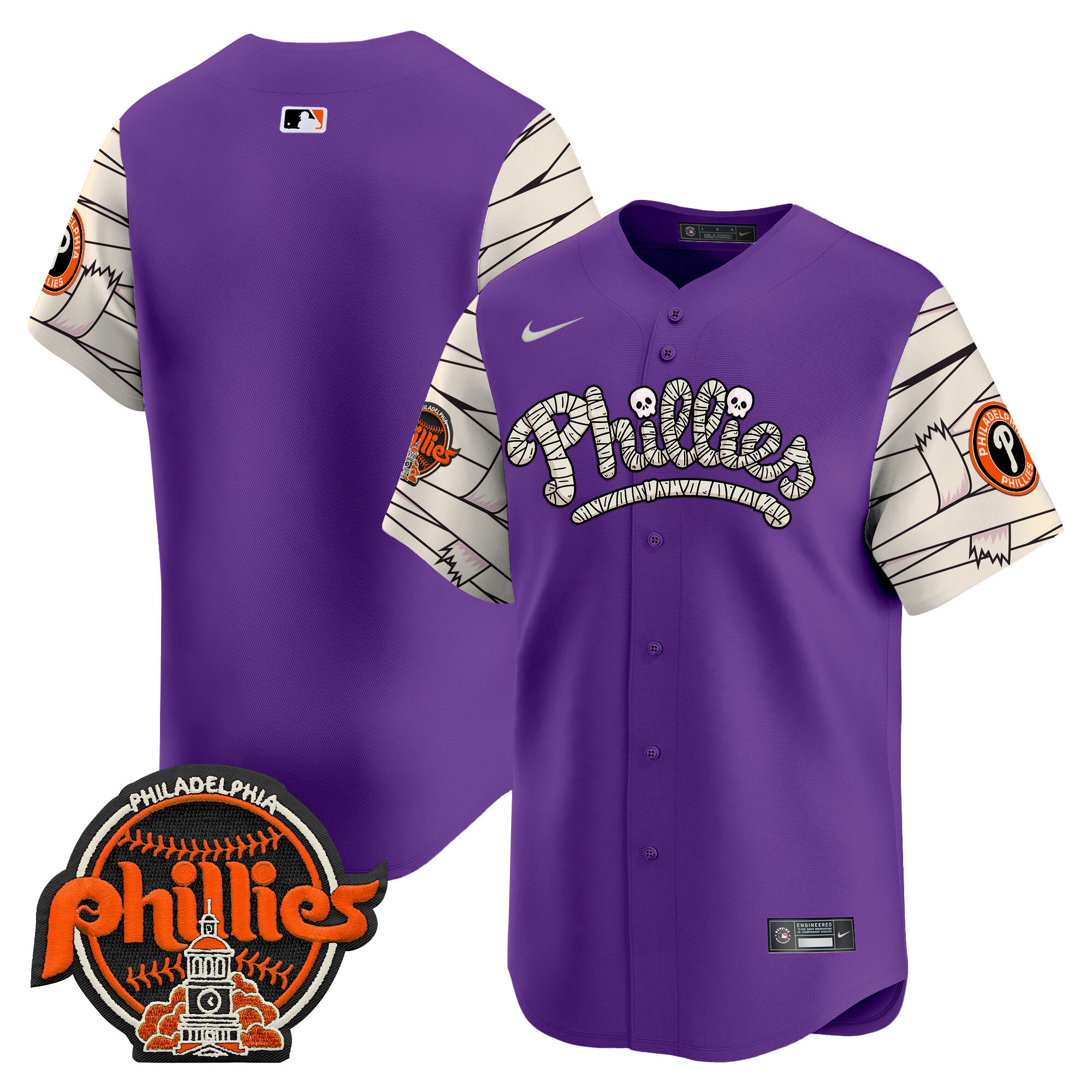 Men's Phillies Halloween Vapor Premier Limited Jersey V2 - All Stitched