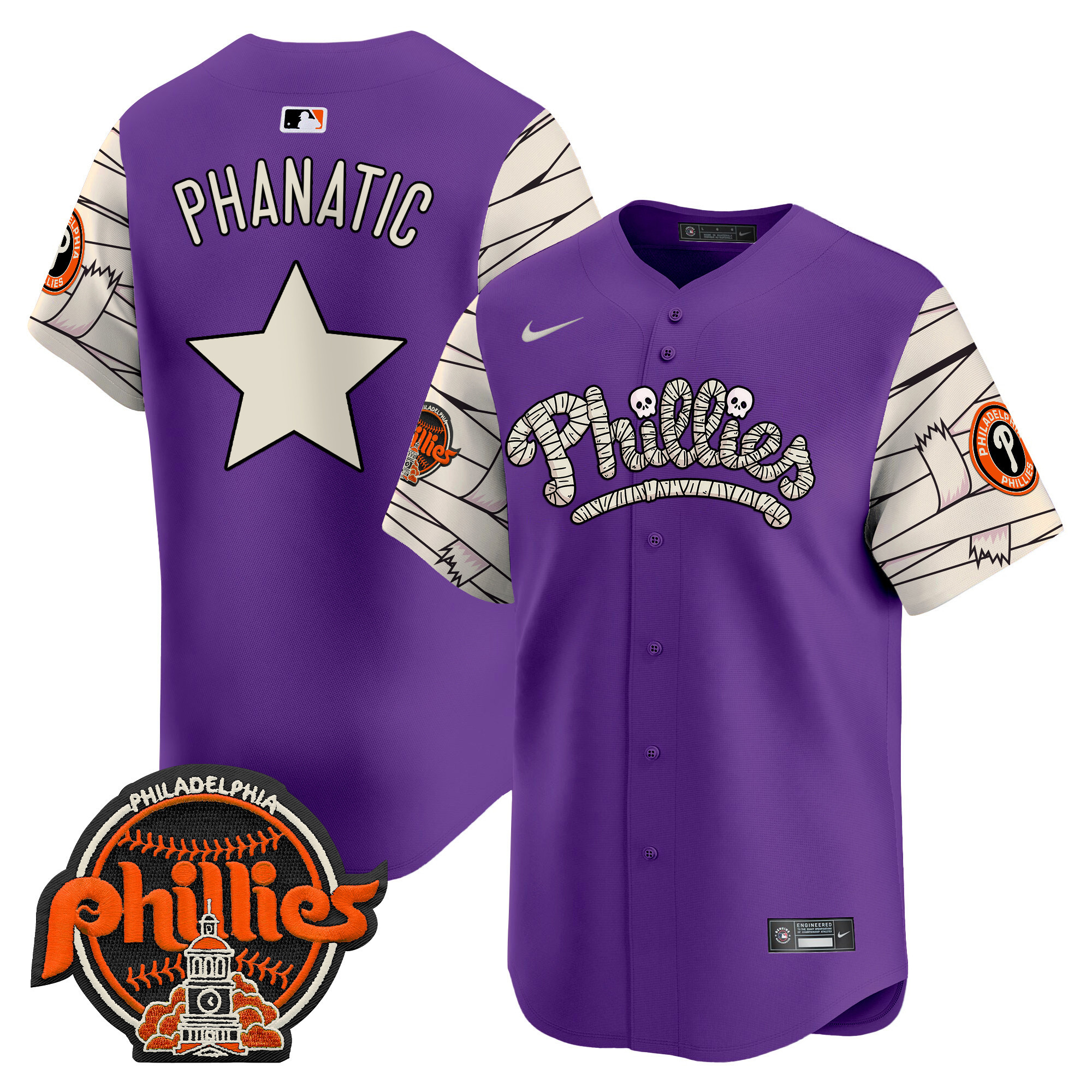 Men's Phillies Halloween Vapor Premier Limited Jersey V2 - All Stitched