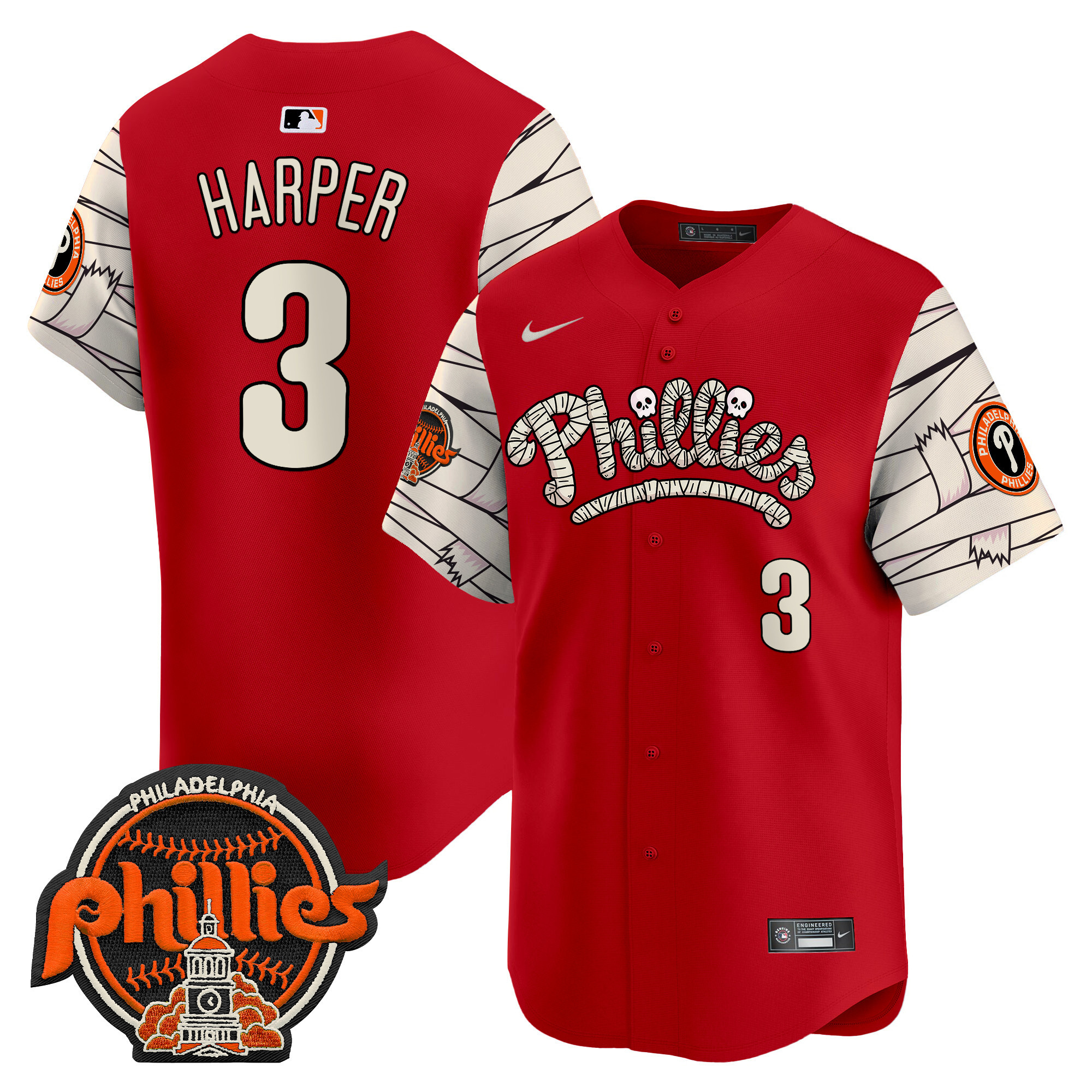 Men's Phillies Halloween Vapor Premier Limited Jersey V2 - All Stitched