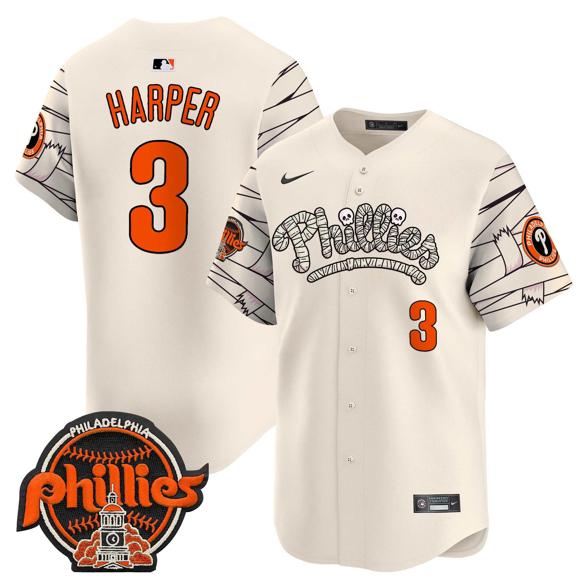 Men's Phillies Halloween Vapor Premier Limited Jersey V2 - All Stitched