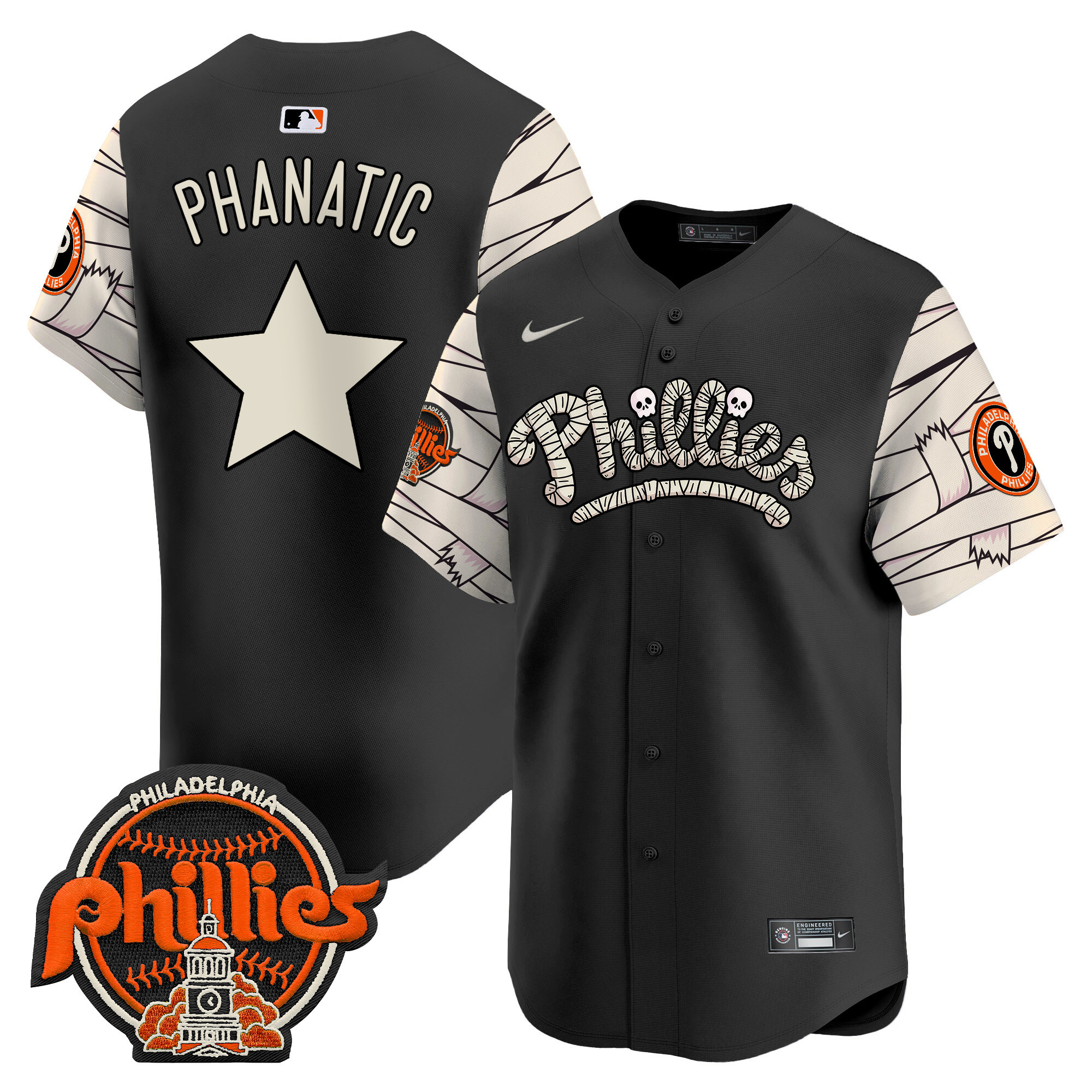 Men's Phillies Halloween Vapor Premier Limited Jersey V2 - All Stitched