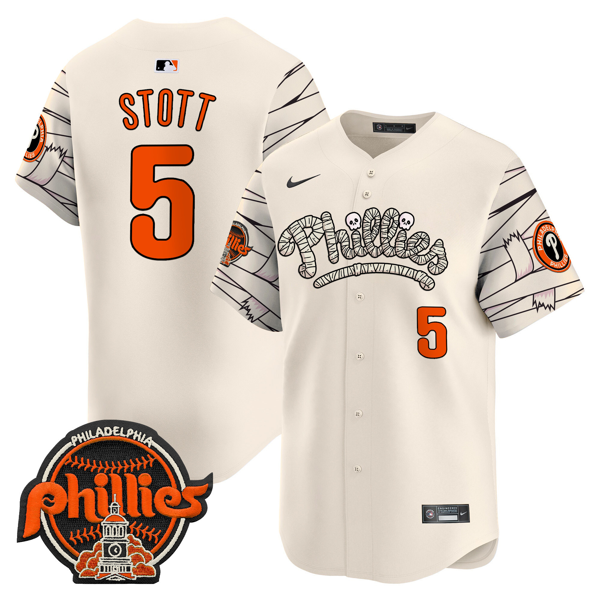 Men's Phillies Halloween Vapor Premier Limited Jersey V2 - All Stitched
