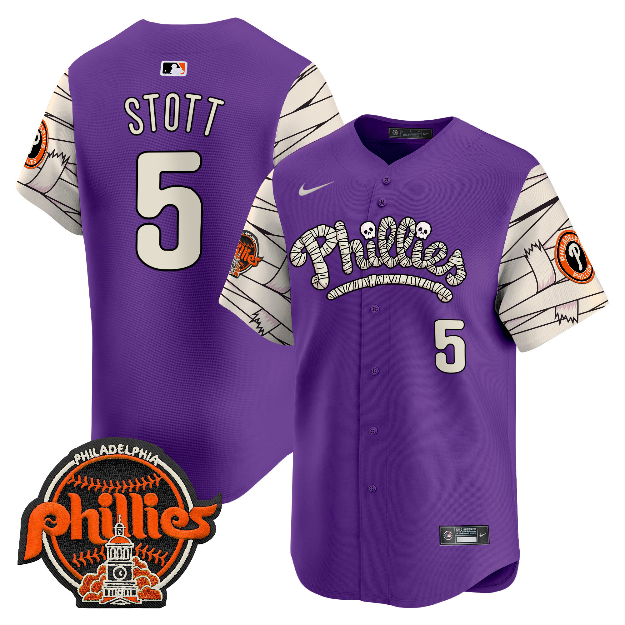 Men's Phillies Halloween Vapor Premier Limited Jersey V2 - All Stitched