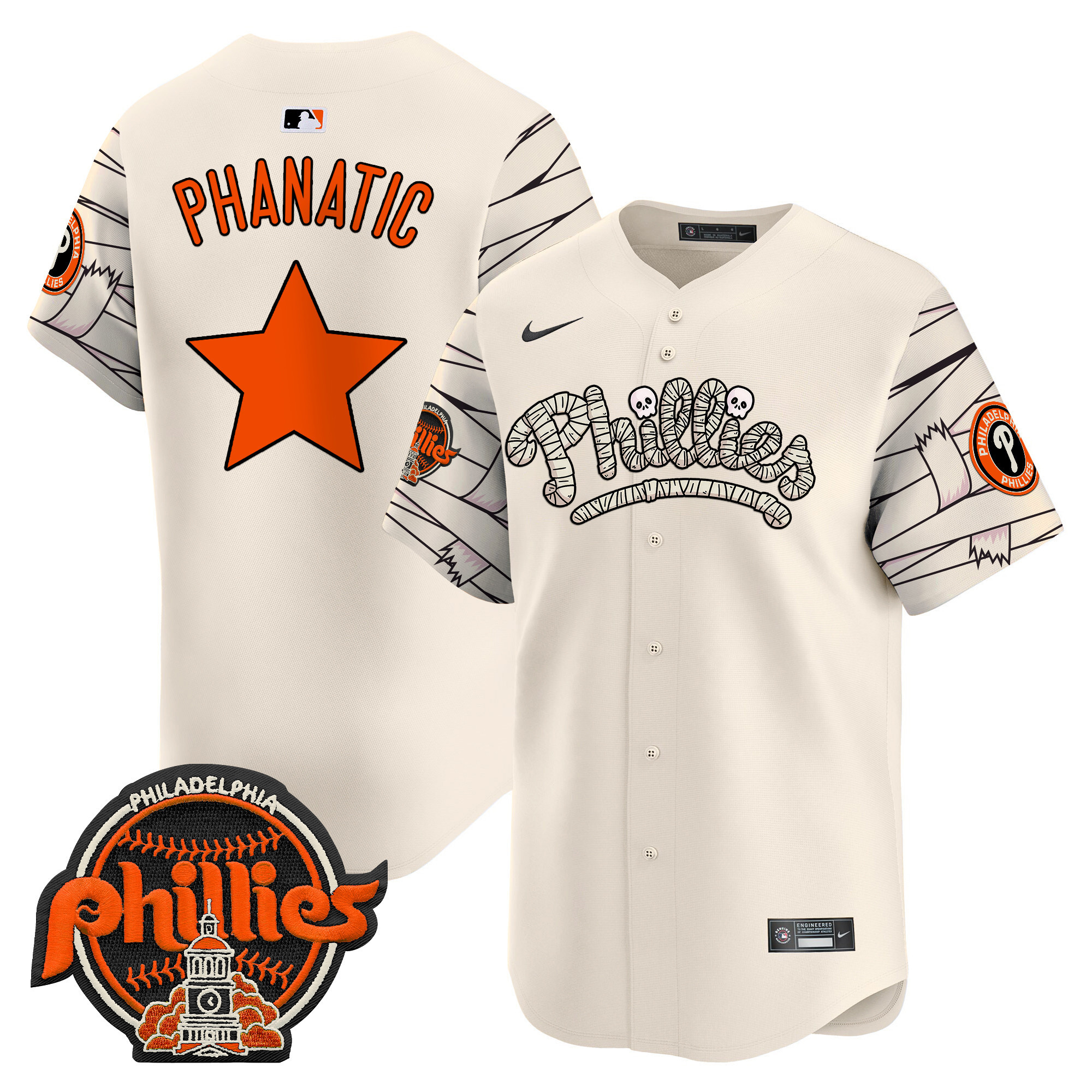 Men's Phillies Halloween Vapor Premier Limited Jersey V2 - All Stitched