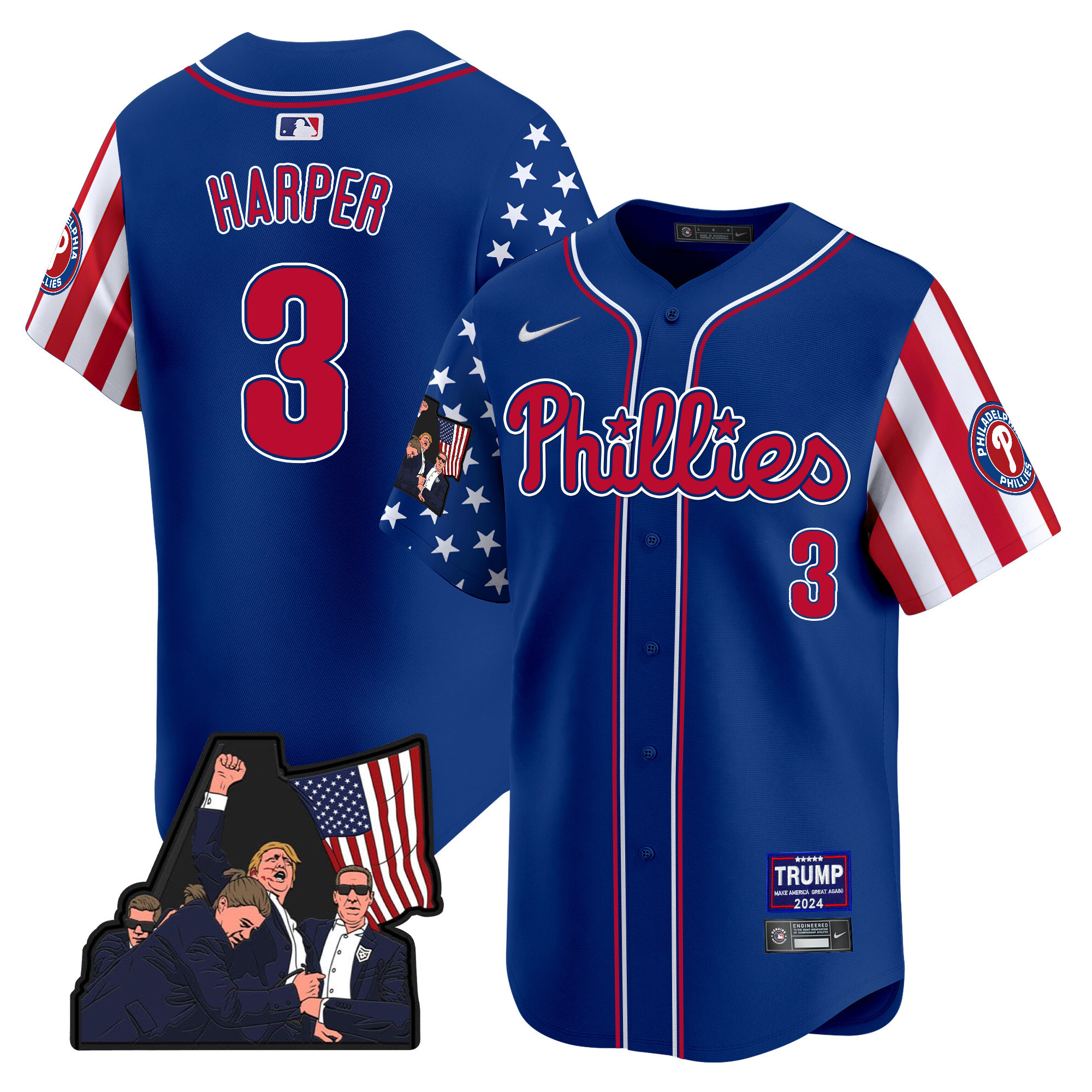 Men's Phillies Make American Great Again Vapor Premier Limited Jersey - All Stitched