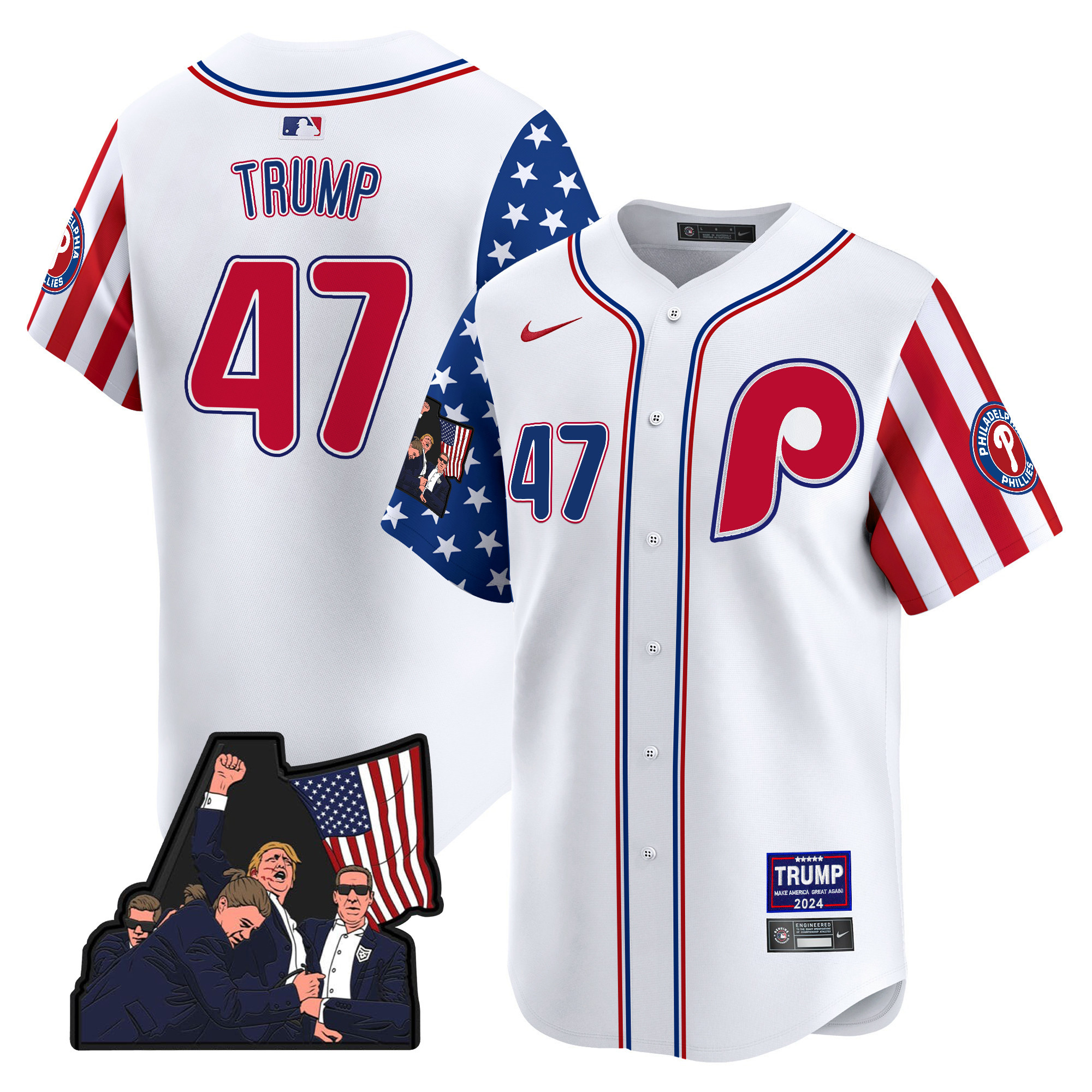 Men's Phillies Make American Great Again Vapor Premier Limited Jersey - All Stitched