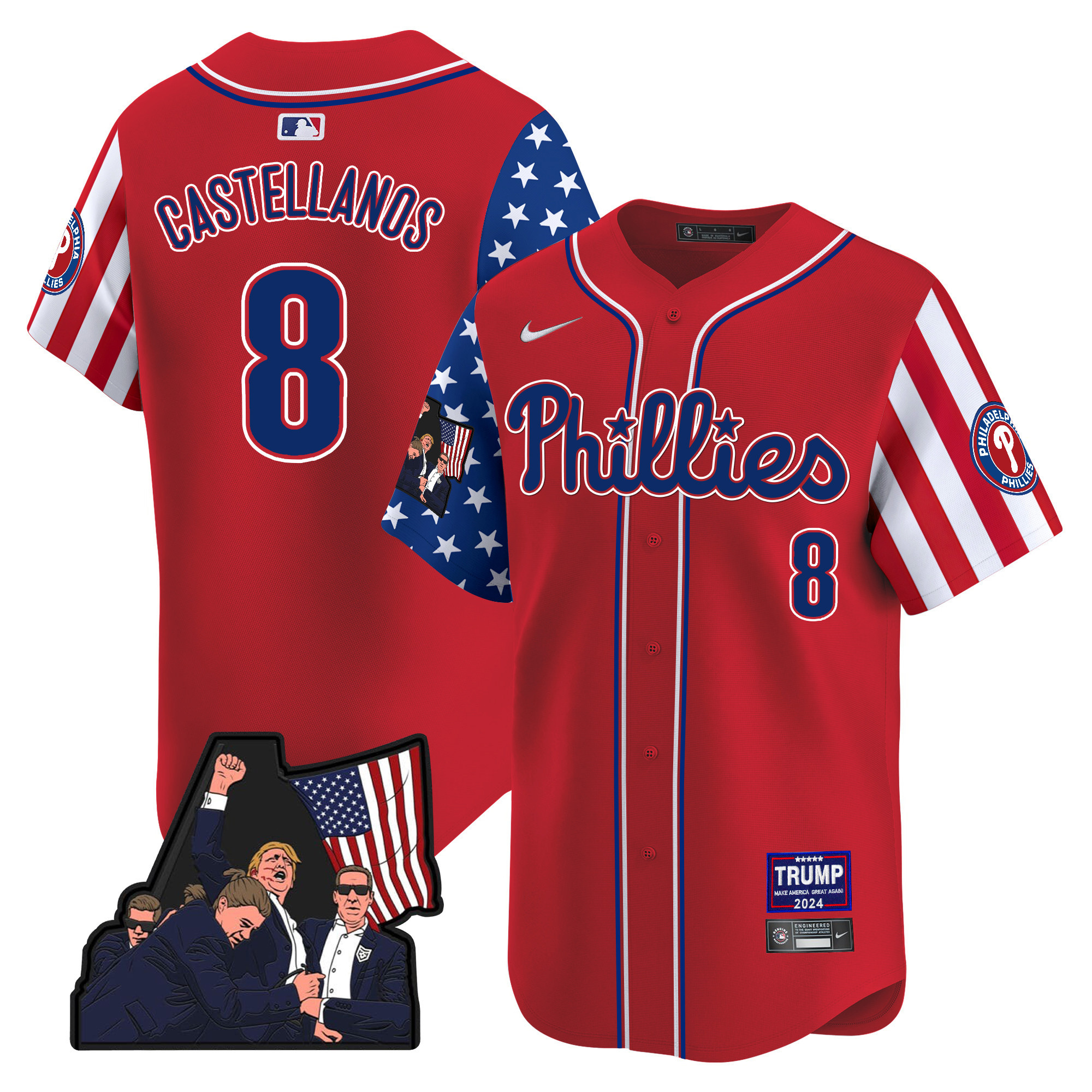 Men's Phillies Make American Great Again Vapor Premier Limited Jersey - All Stitched