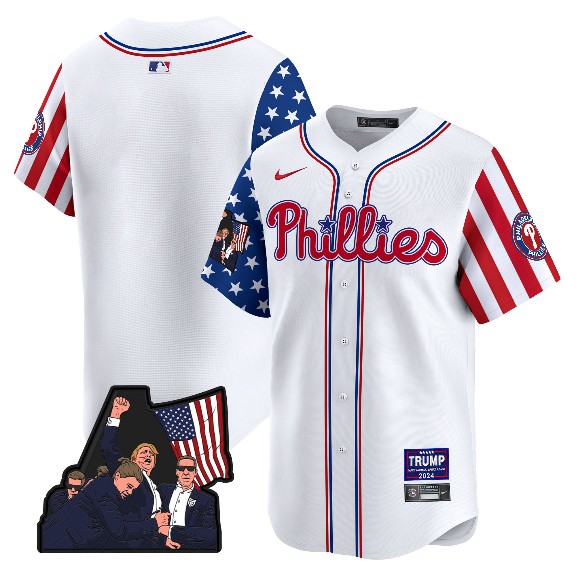 Men's Phillies Make American Great Again Vapor Premier Limited Jersey - All Stitched