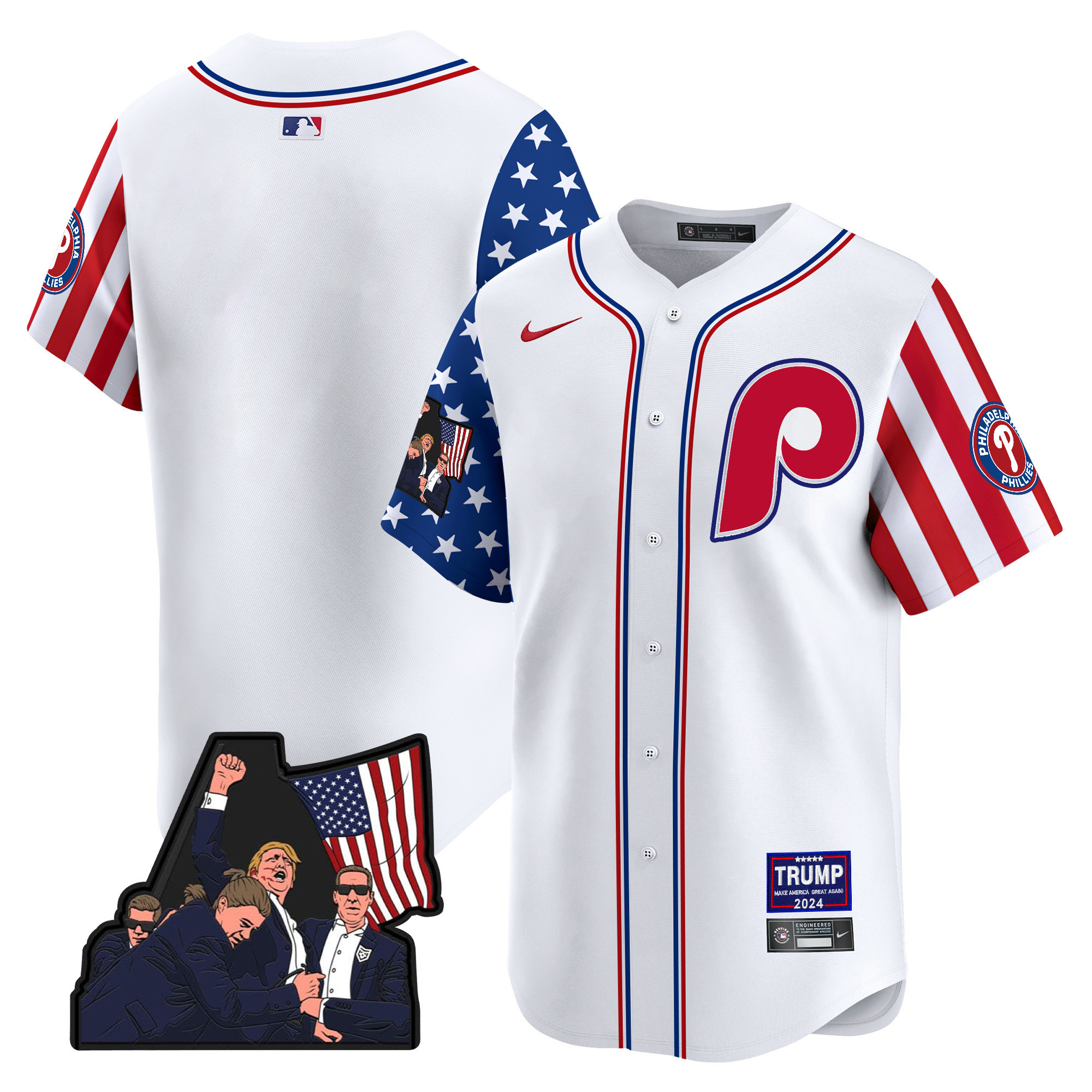 Men's Phillies Make American Great Again Vapor Premier Limited Jersey - All Stitched