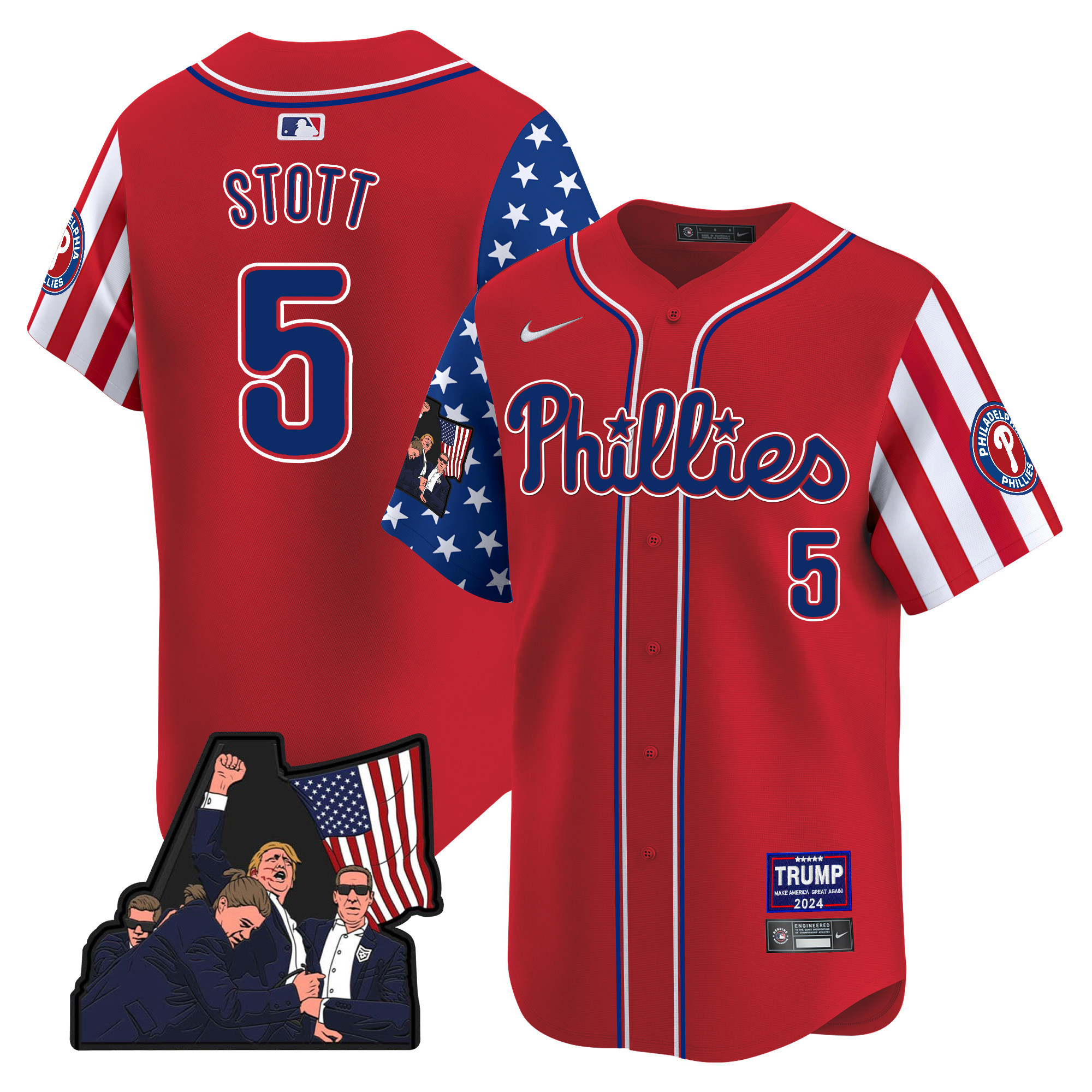 Men's Phillies Make American Great Again Vapor Premier Limited Jersey - All Stitched