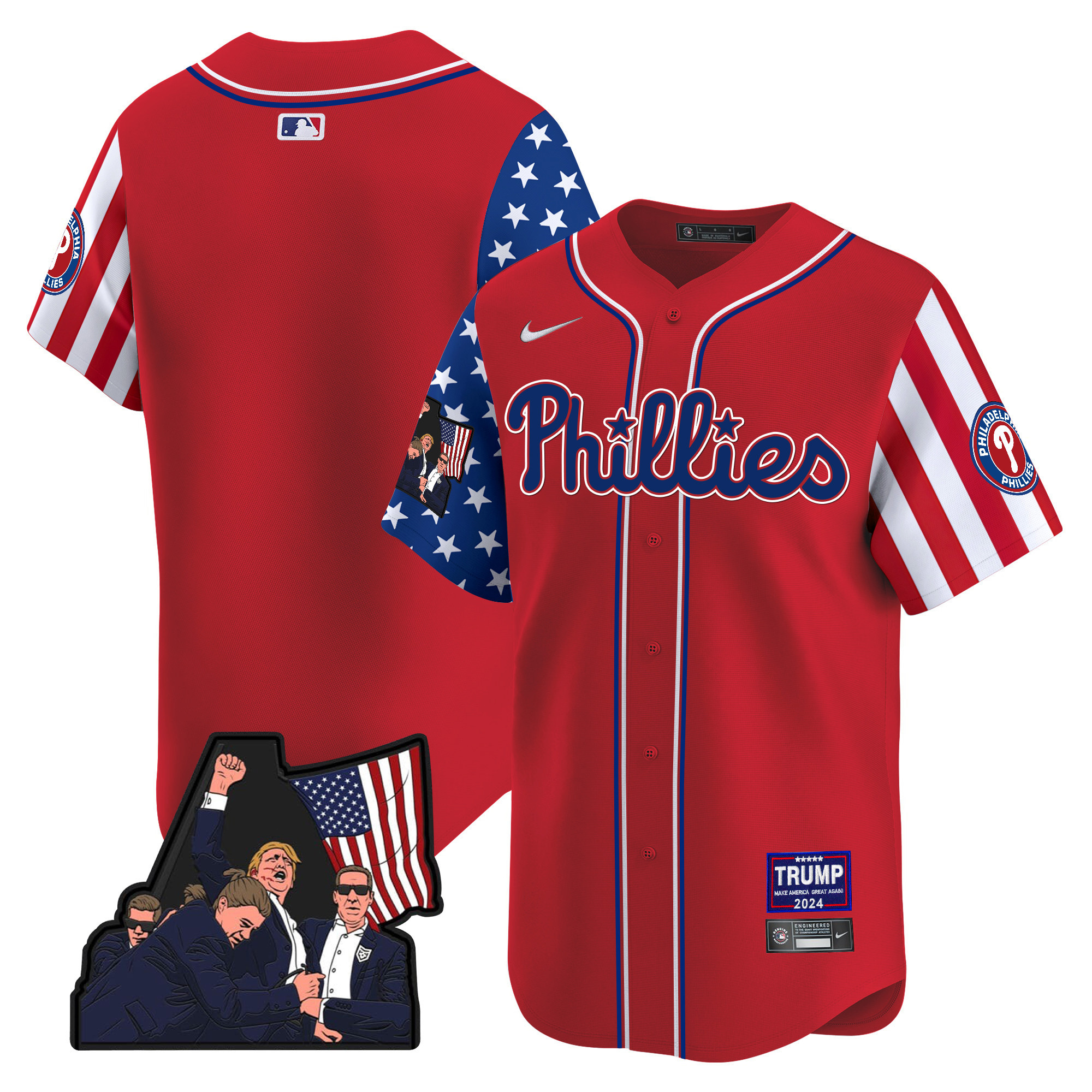 Men's Phillies Make American Great Again Vapor Premier Limited Jersey - All Stitched