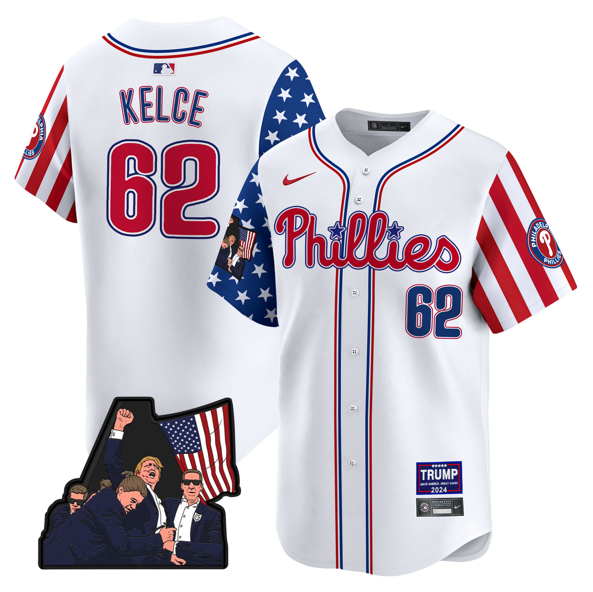 Men's Phillies Make American Great Again Vapor Premier Limited Jersey - All Stitched