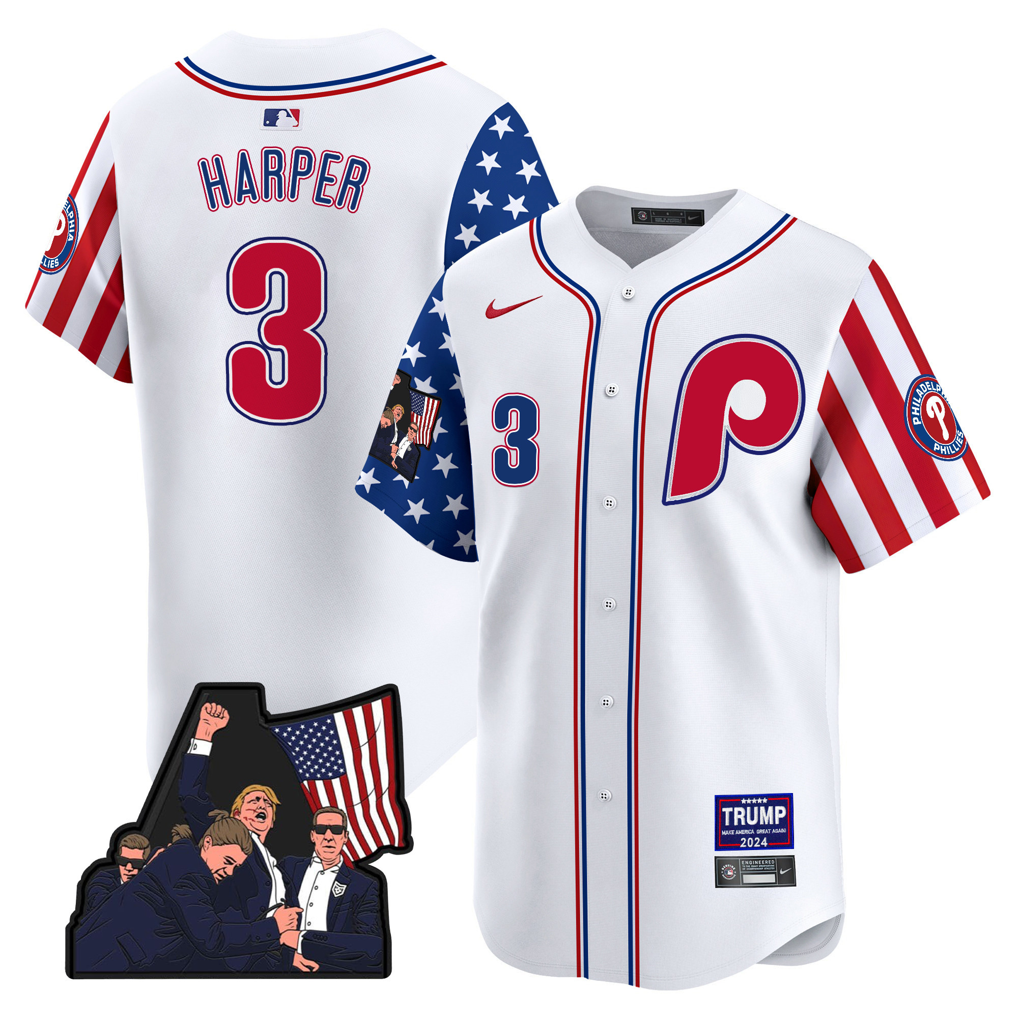 Men's Phillies Make American Great Again Vapor Premier Limited Jersey - All Stitched