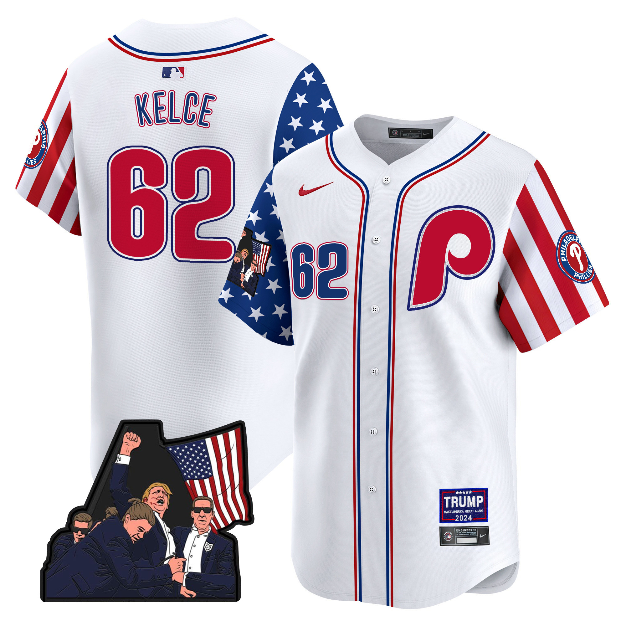 Men's Phillies Make American Great Again Vapor Premier Limited Jersey - All Stitched