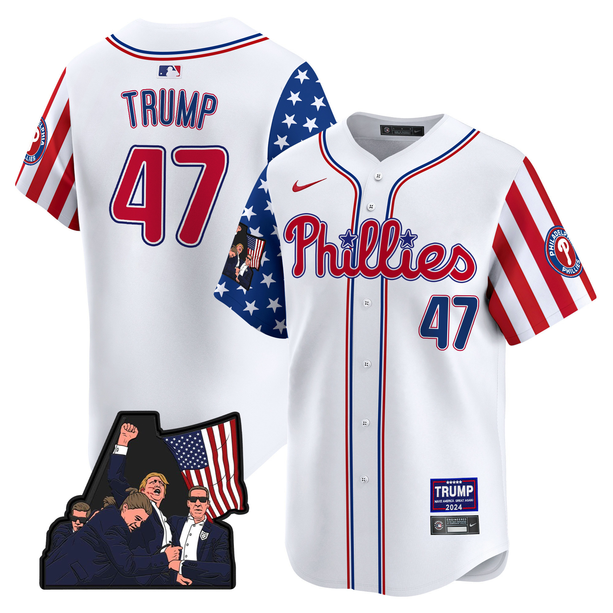 Men's Phillies Make American Great Again Vapor Premier Limited Jersey - All Stitched