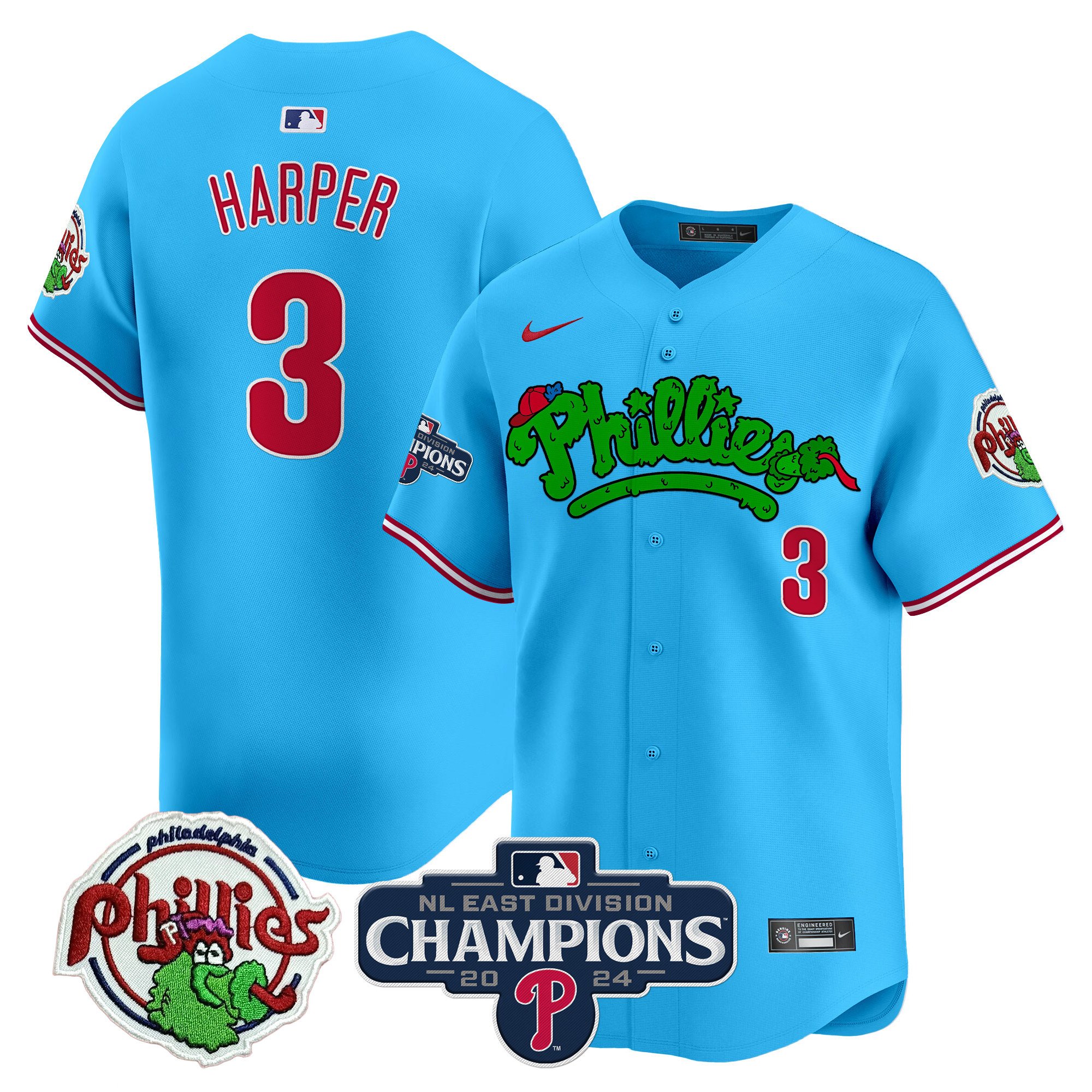 Men's Phillies Phanatic 2024 NL East Division Champions Vapor Premier Limited Jersey - All Stitched