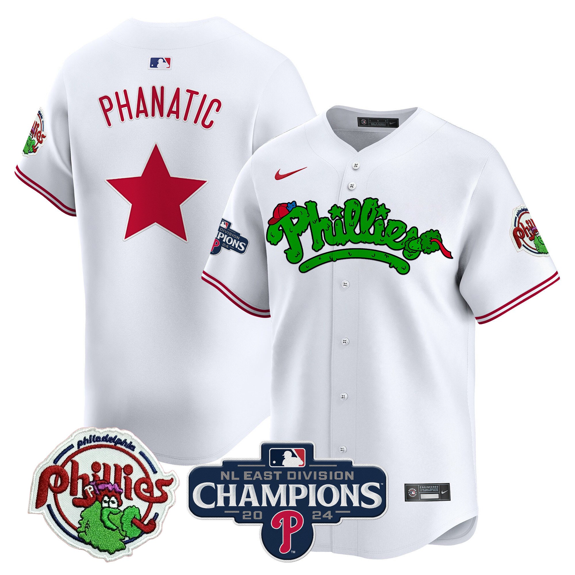 Men's Phillies Phanatic 2024 NL East Division Champions Vapor Premier Limited Jersey - All Stitched