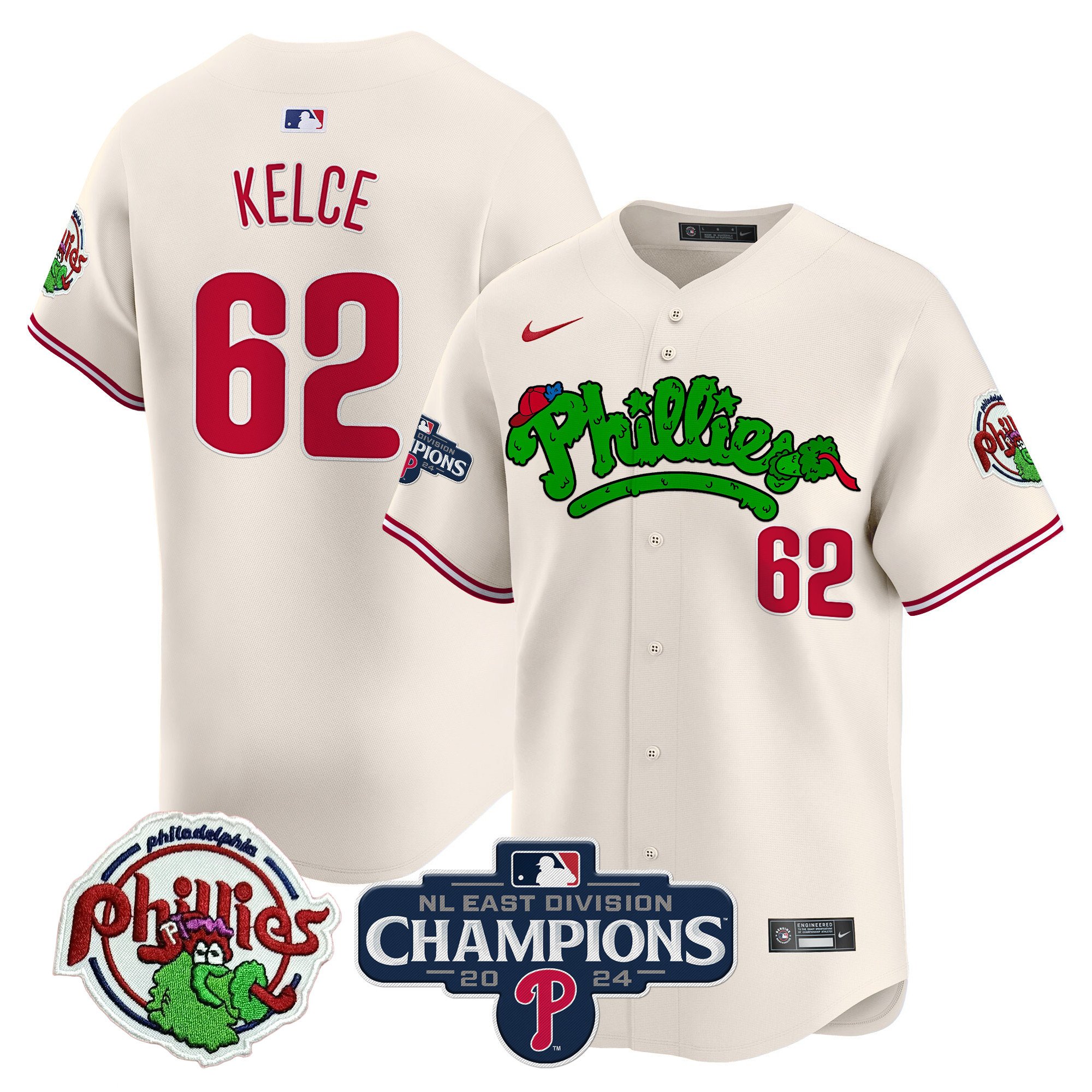Men's Phillies Phanatic 2024 NL East Division Champions Vapor Premier Limited Jersey - All Stitched