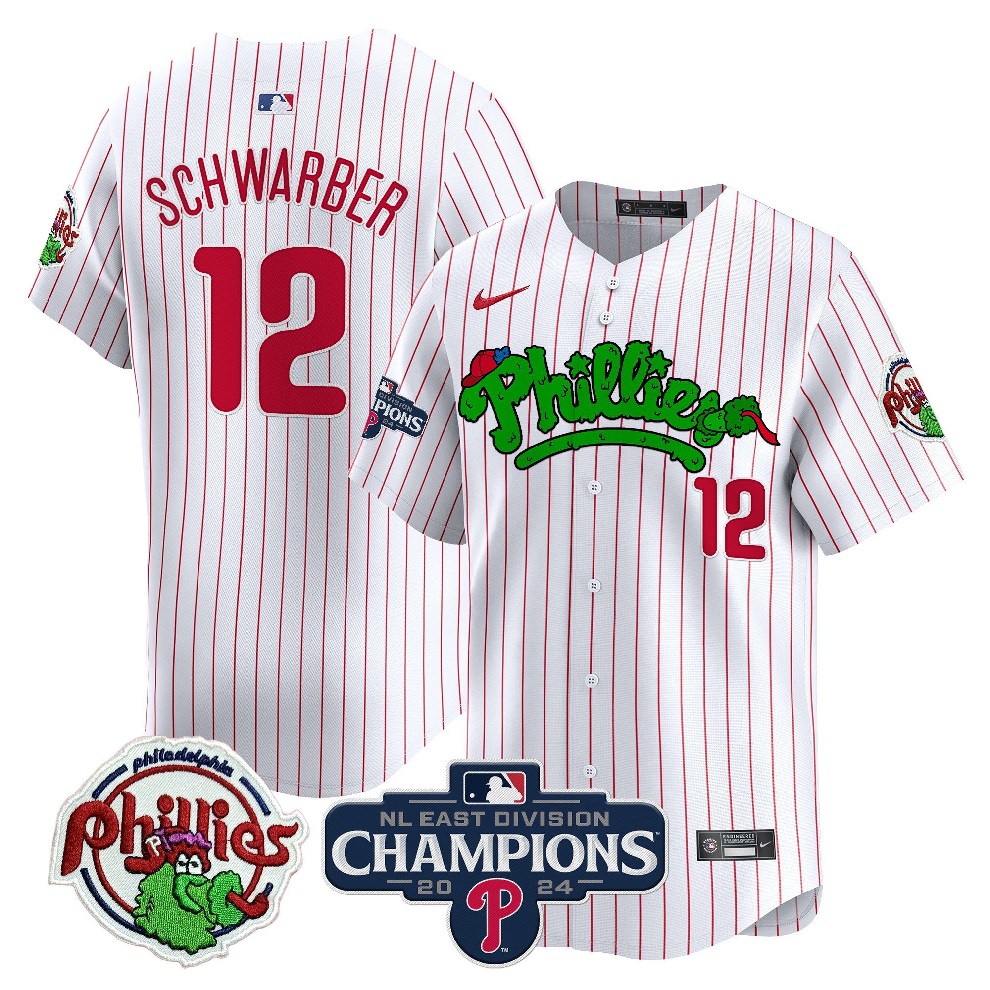 Men's Phillies Phanatic 2024 NL East Division Champions Vapor Premier Limited Jersey - All Stitched