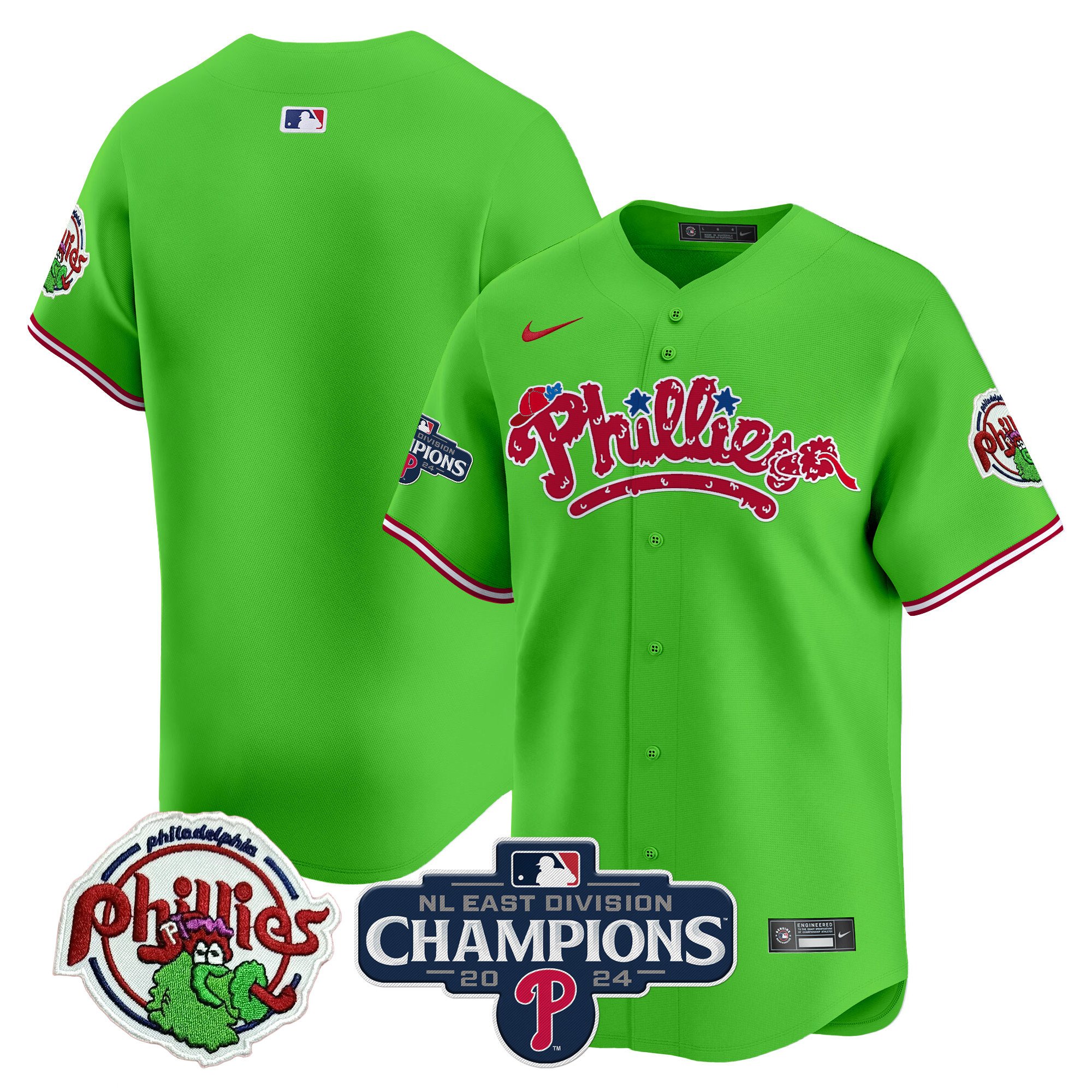 Men's Phillies Phanatic 2024 NL East Division Champions Vapor Premier Limited Jersey - All Stitched