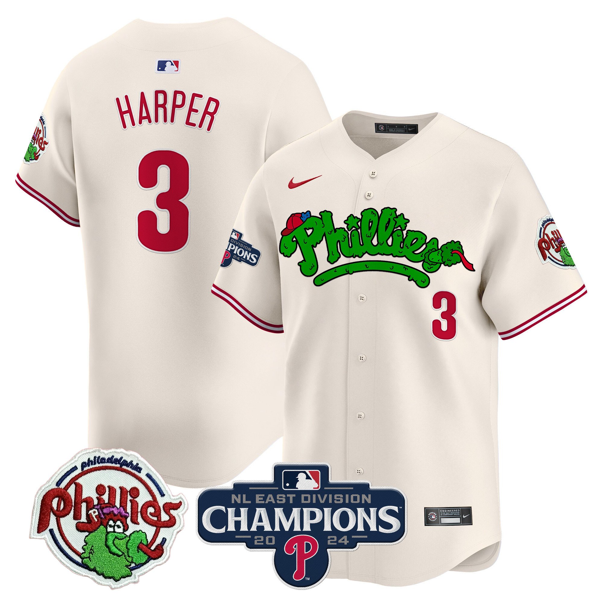 Men's Phillies Phanatic 2024 NL East Division Champions Vapor Premier Limited Jersey - All Stitched