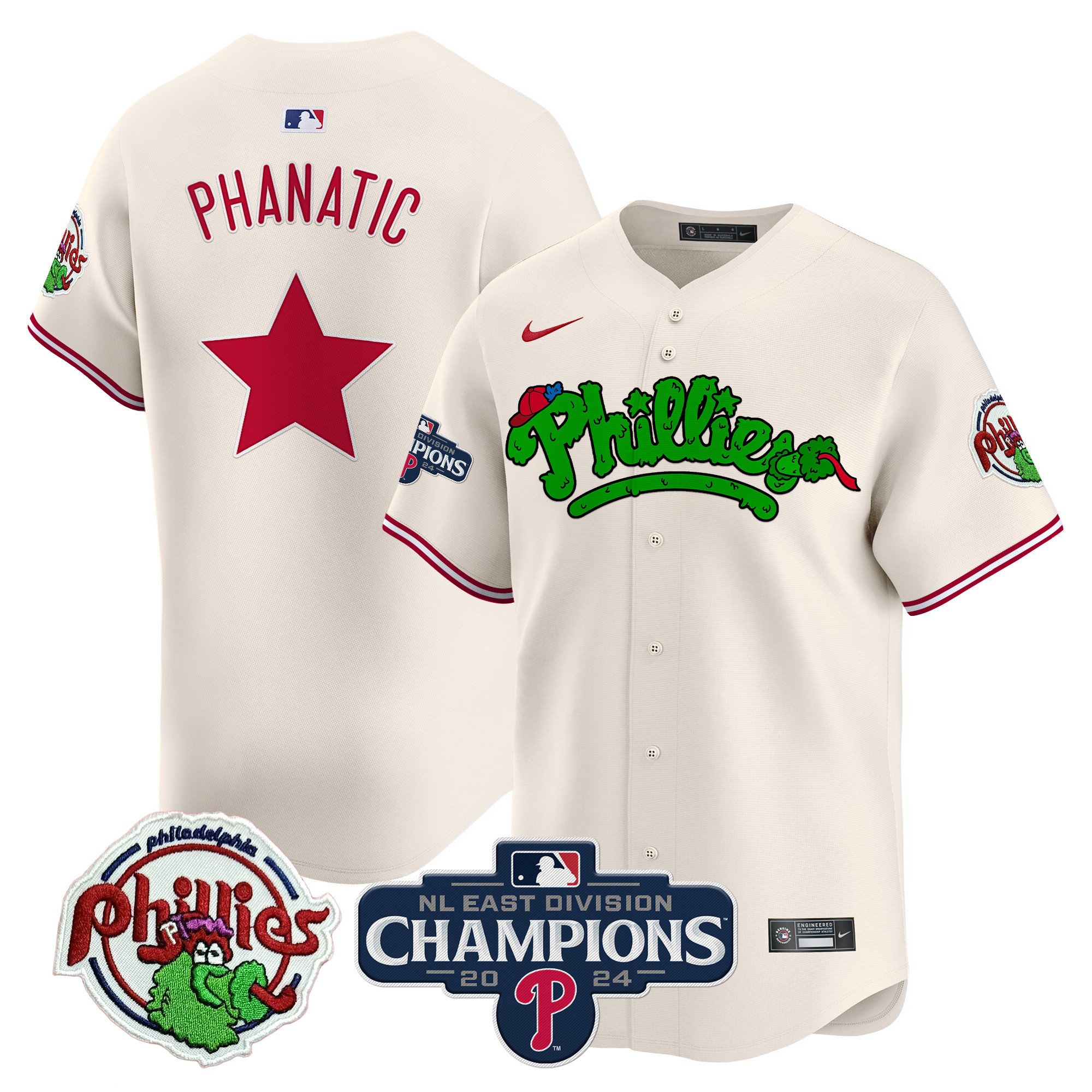 Men's Phillies Phanatic 2024 NL East Division Champions Vapor Premier Limited Jersey - All Stitched